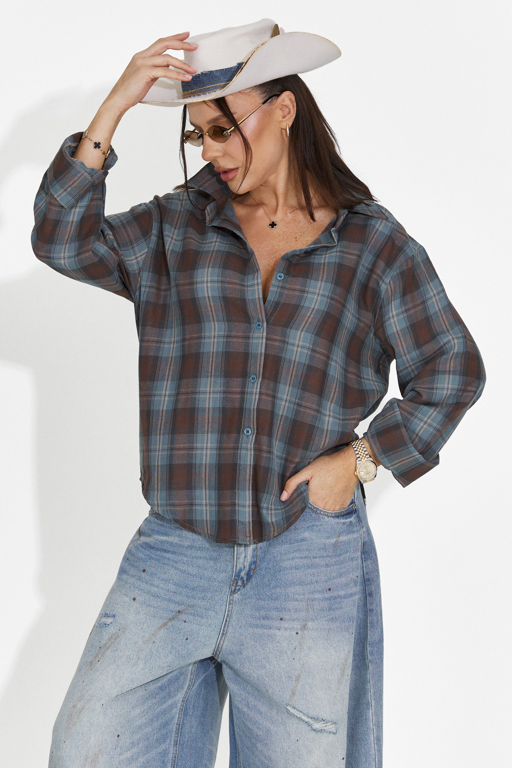 Camasa dama casual turcoaz Barcely Bogas