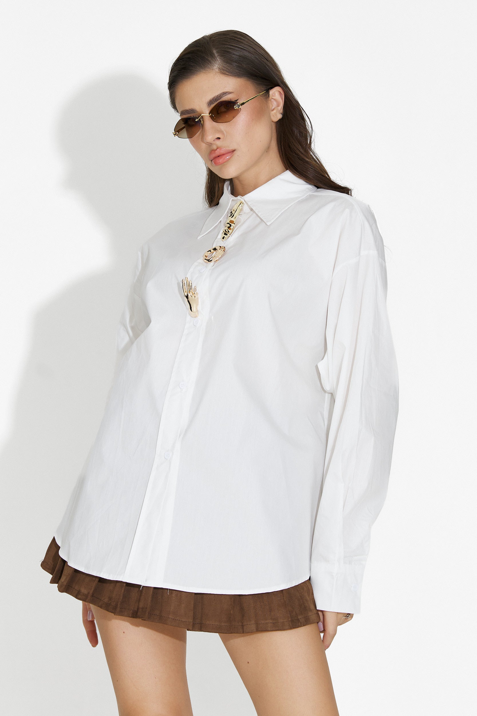 Елегантна дамска бяла риза Feyora Bogas