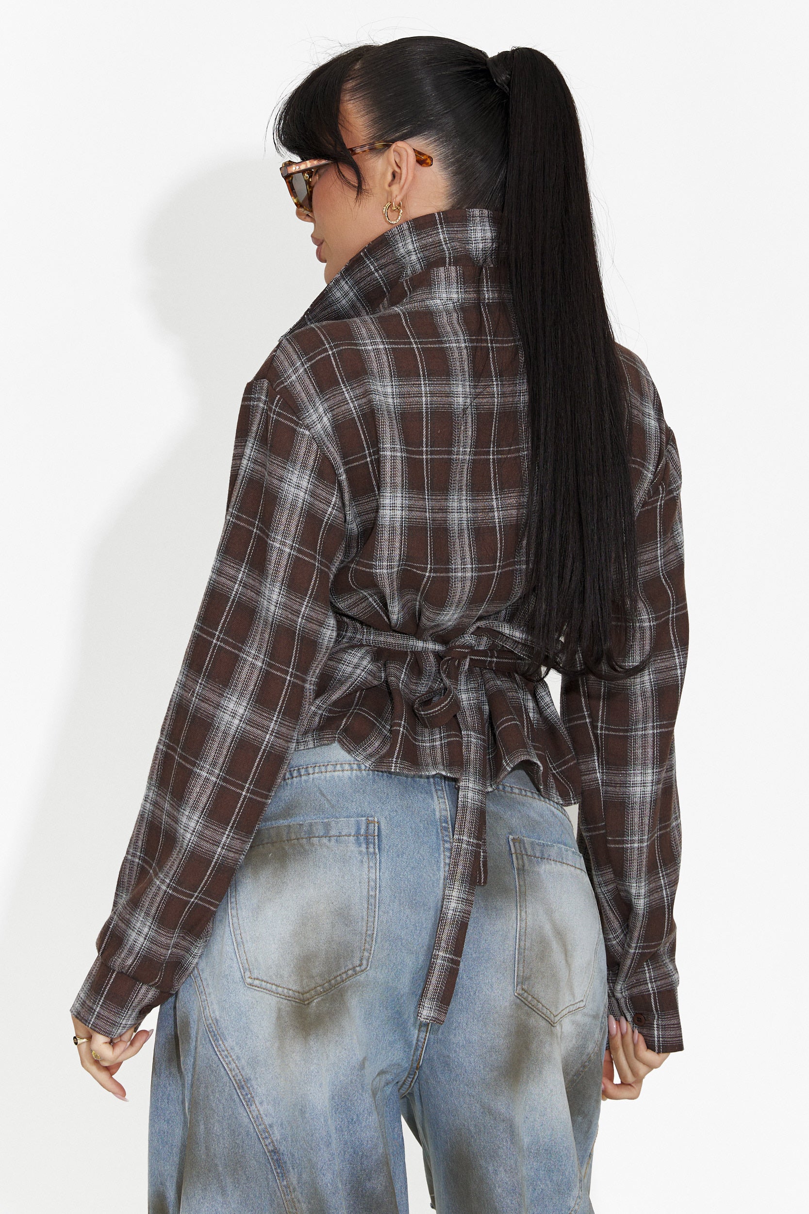 Елегантна дамска риза кафява Afinia Bogas