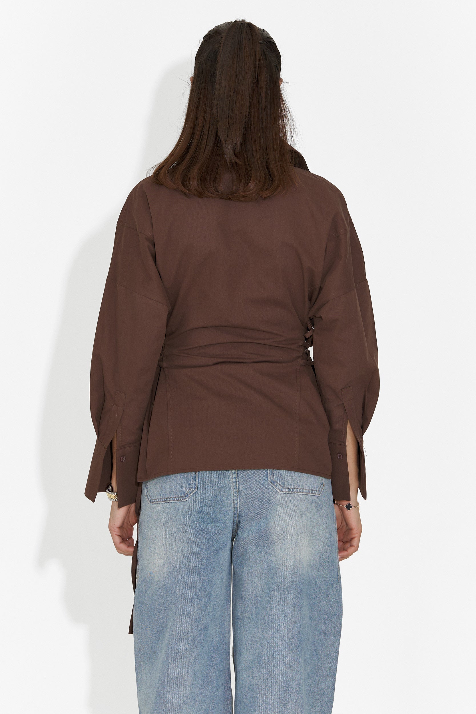 Елегантна дамска риза кафява Sivelia Bogas