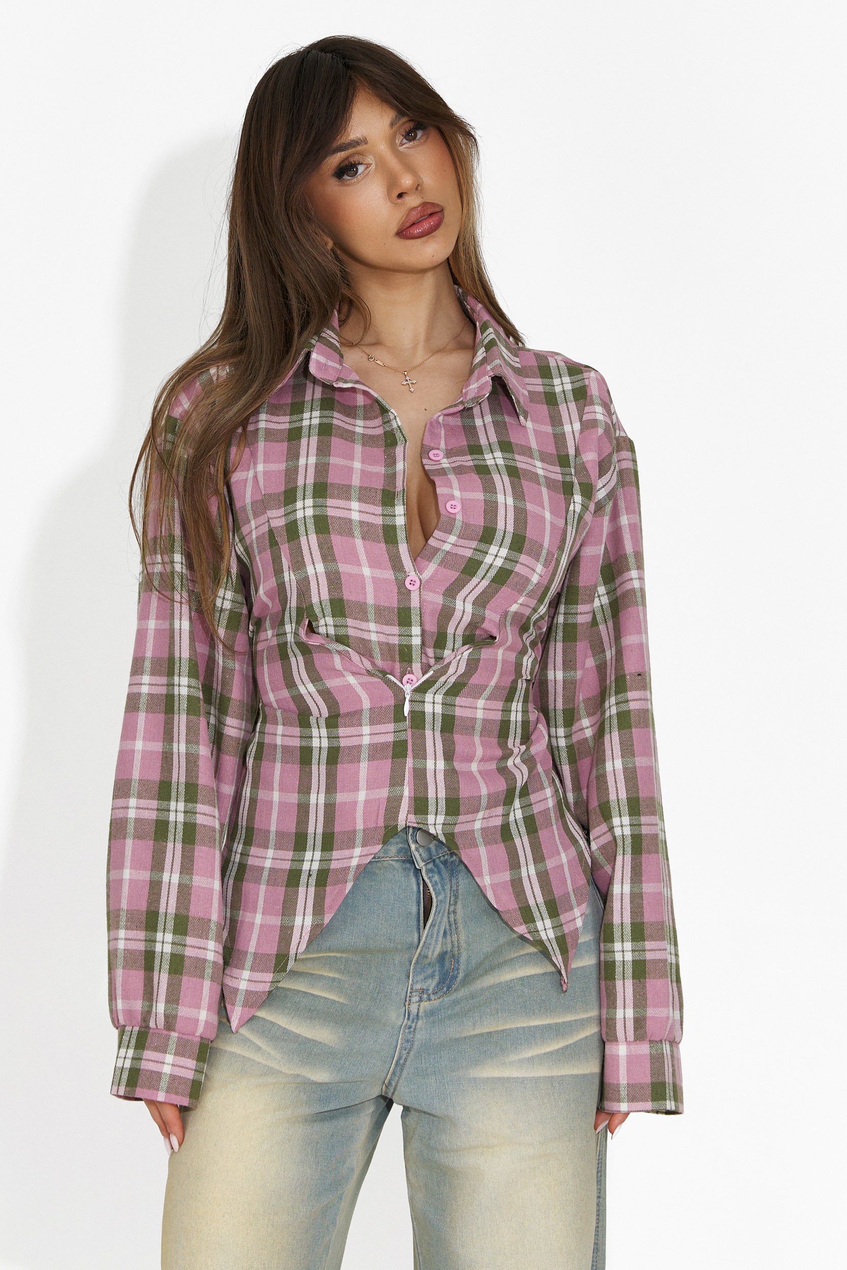 Елегантна дамска риза розова Afinia Bogas