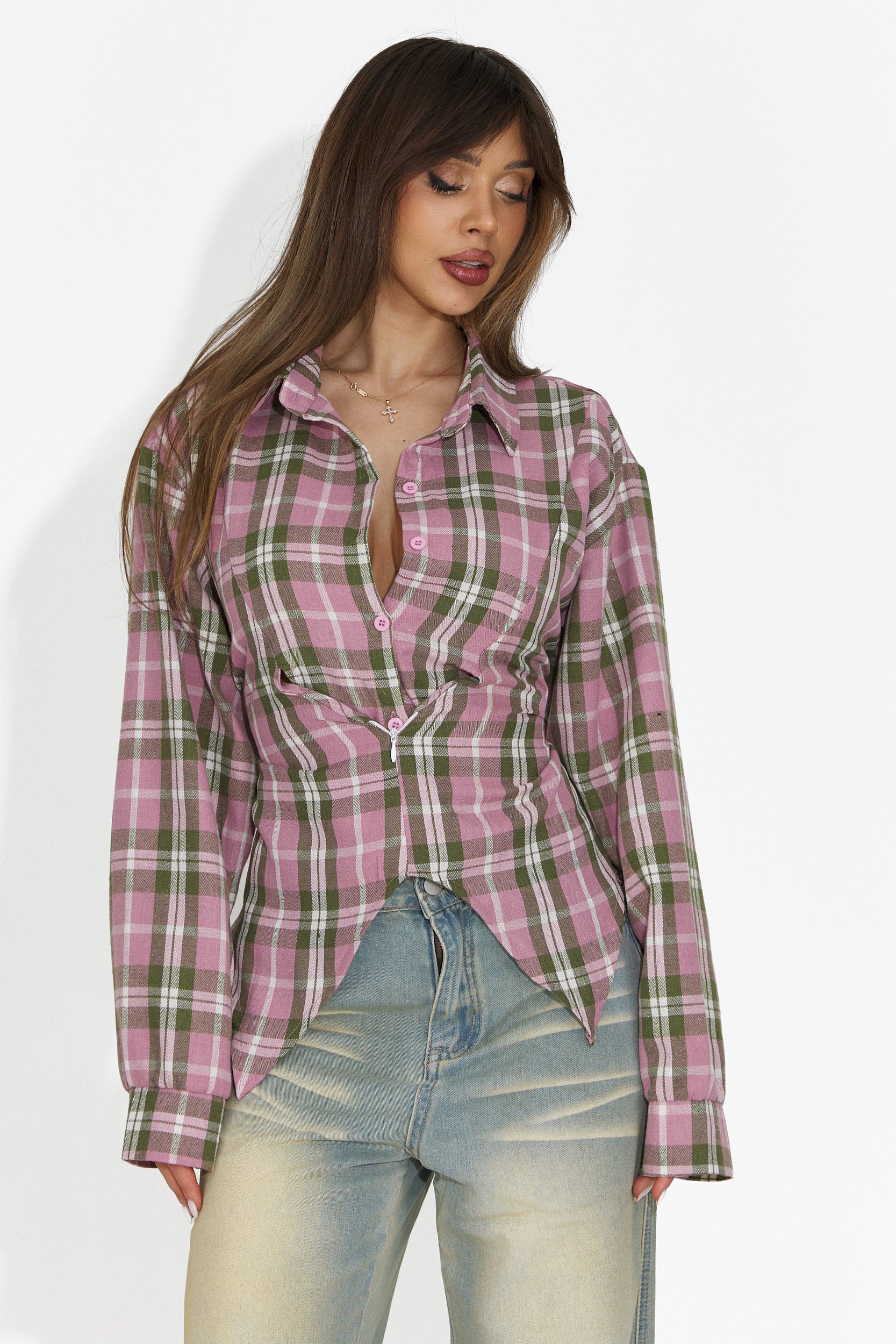 Елегантна дамска риза розова Afinia Bogas