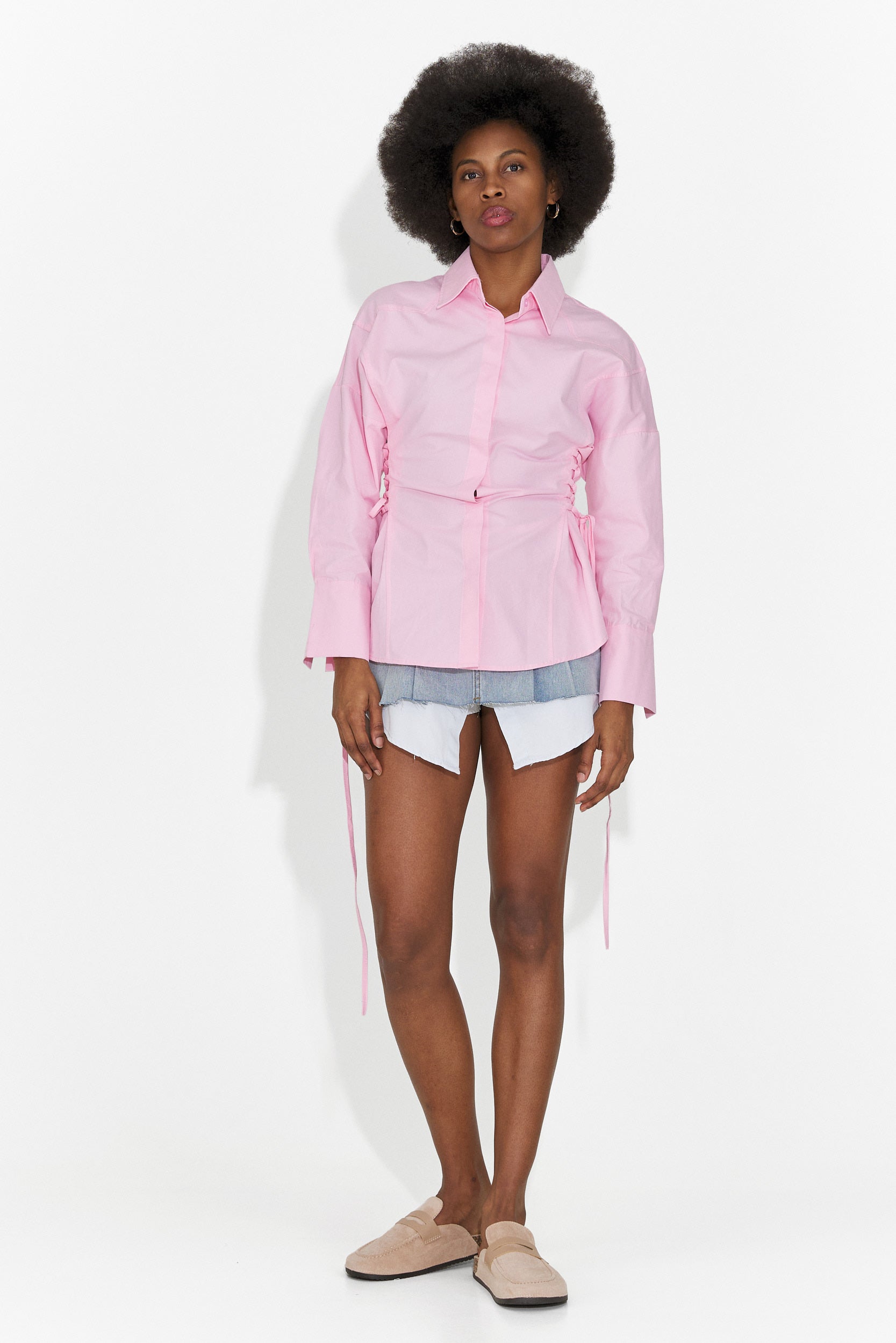 Елегантна дамска риза розова Sivelia Bogas