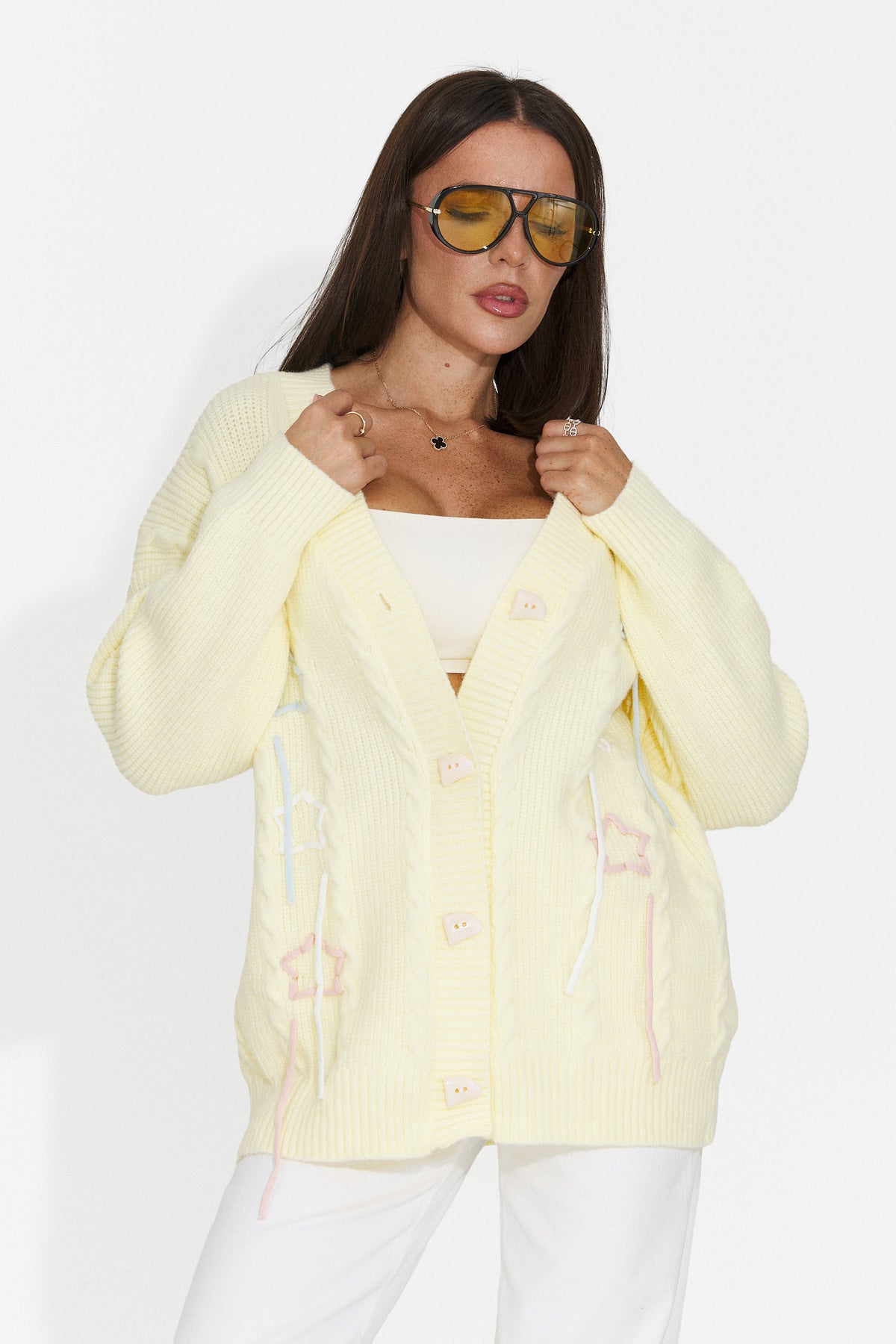Cardigan casual galben Kemivaora Bogas
