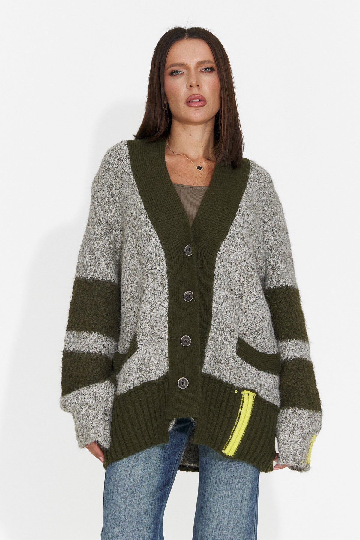 Cardigan casual gri Bloyalia Bogas
