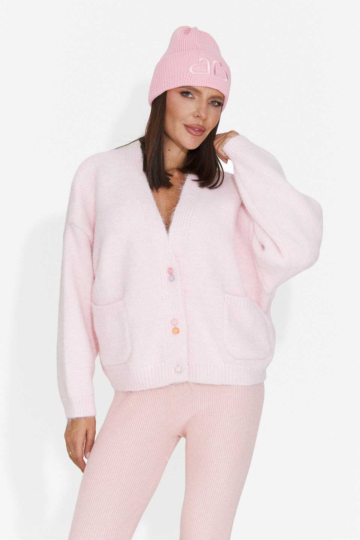 Cardigan casual roz Druveuia Bogas