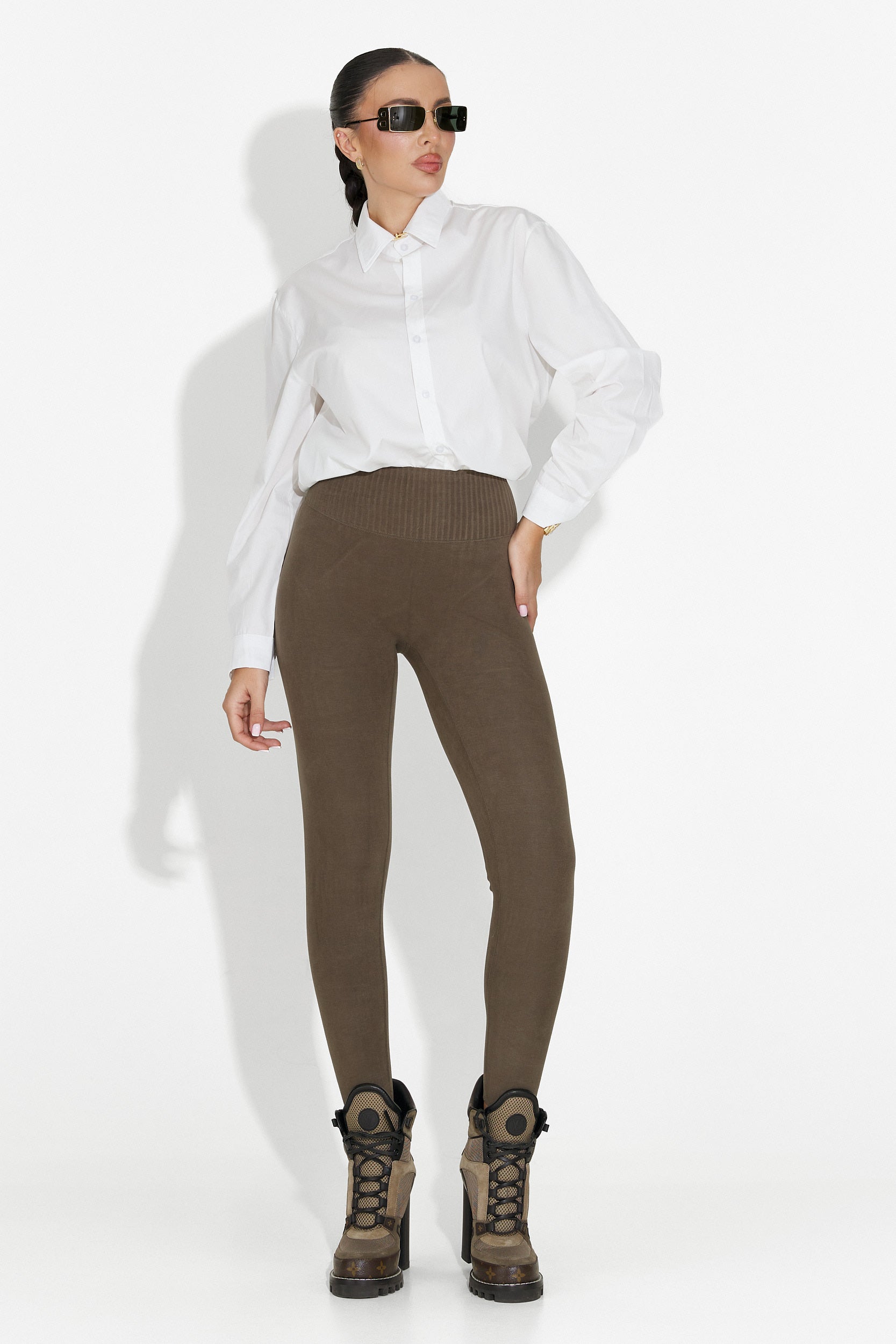 Топли компресивни клинове в цвят каки Michelina Bogas