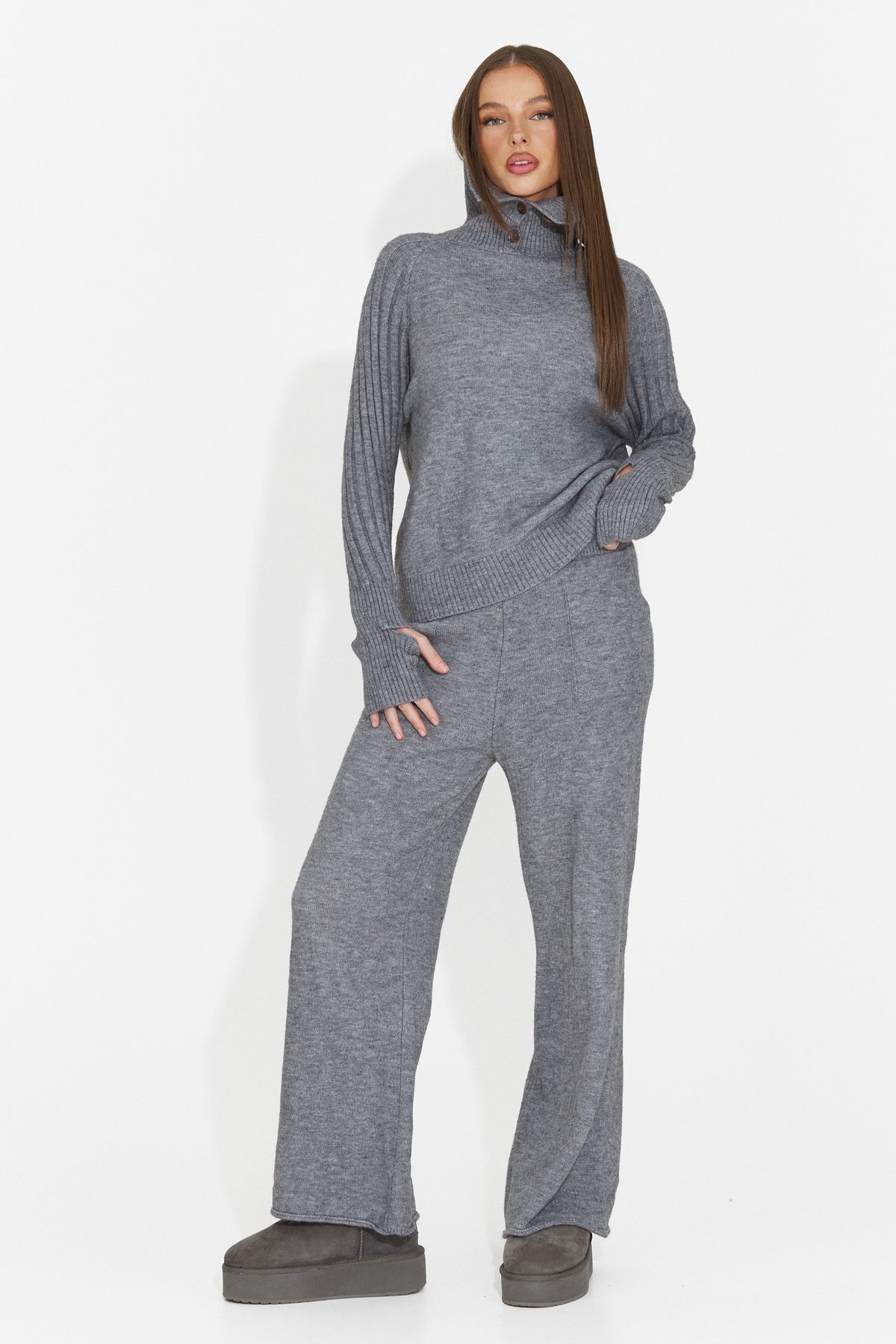 Compleu casual gri Brysieria Bogas