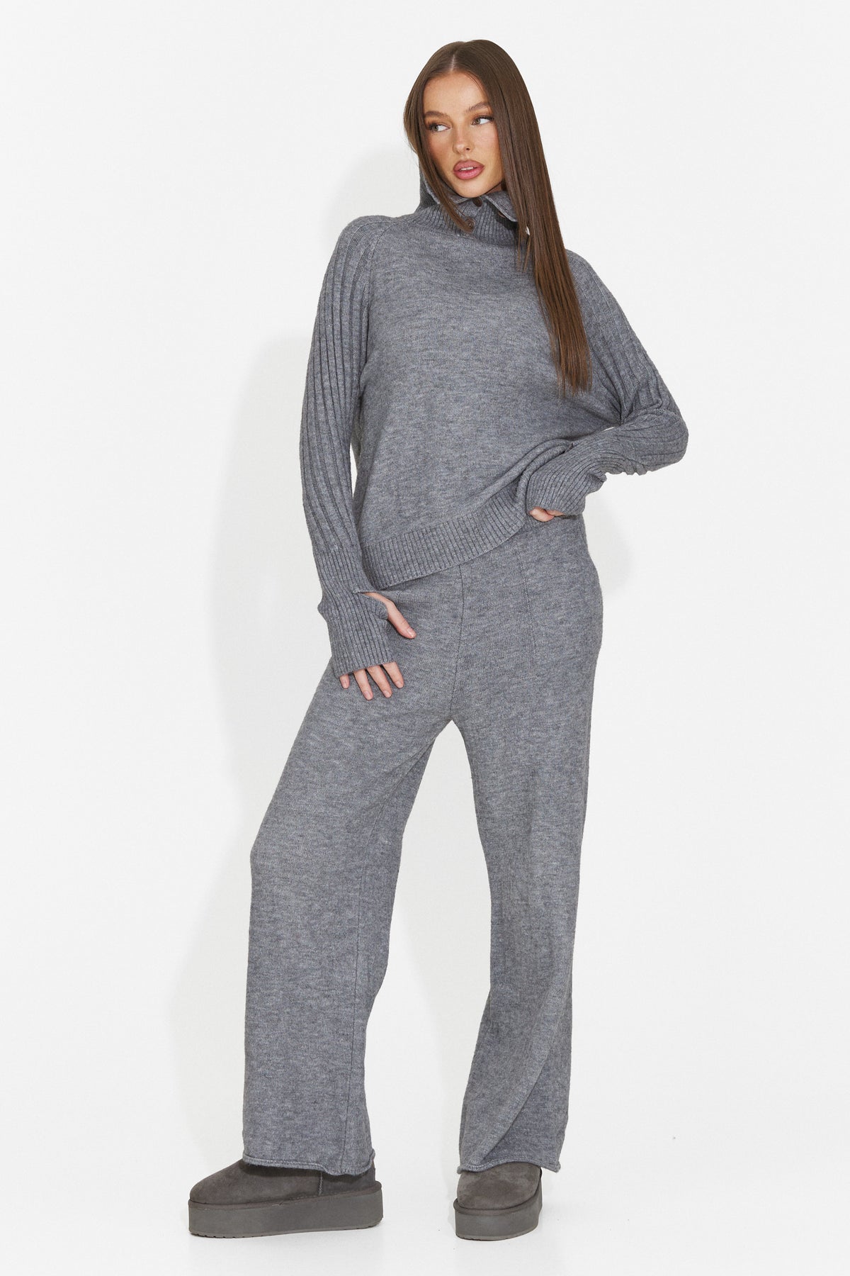 Compleu casual gri Brysieria Bogas