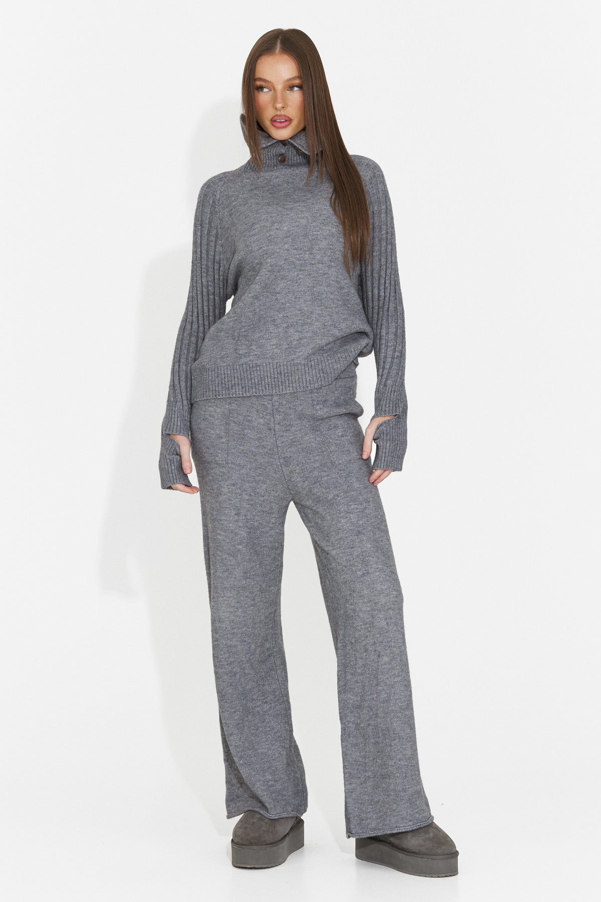 Compleu casual gri Brysieria Bogas