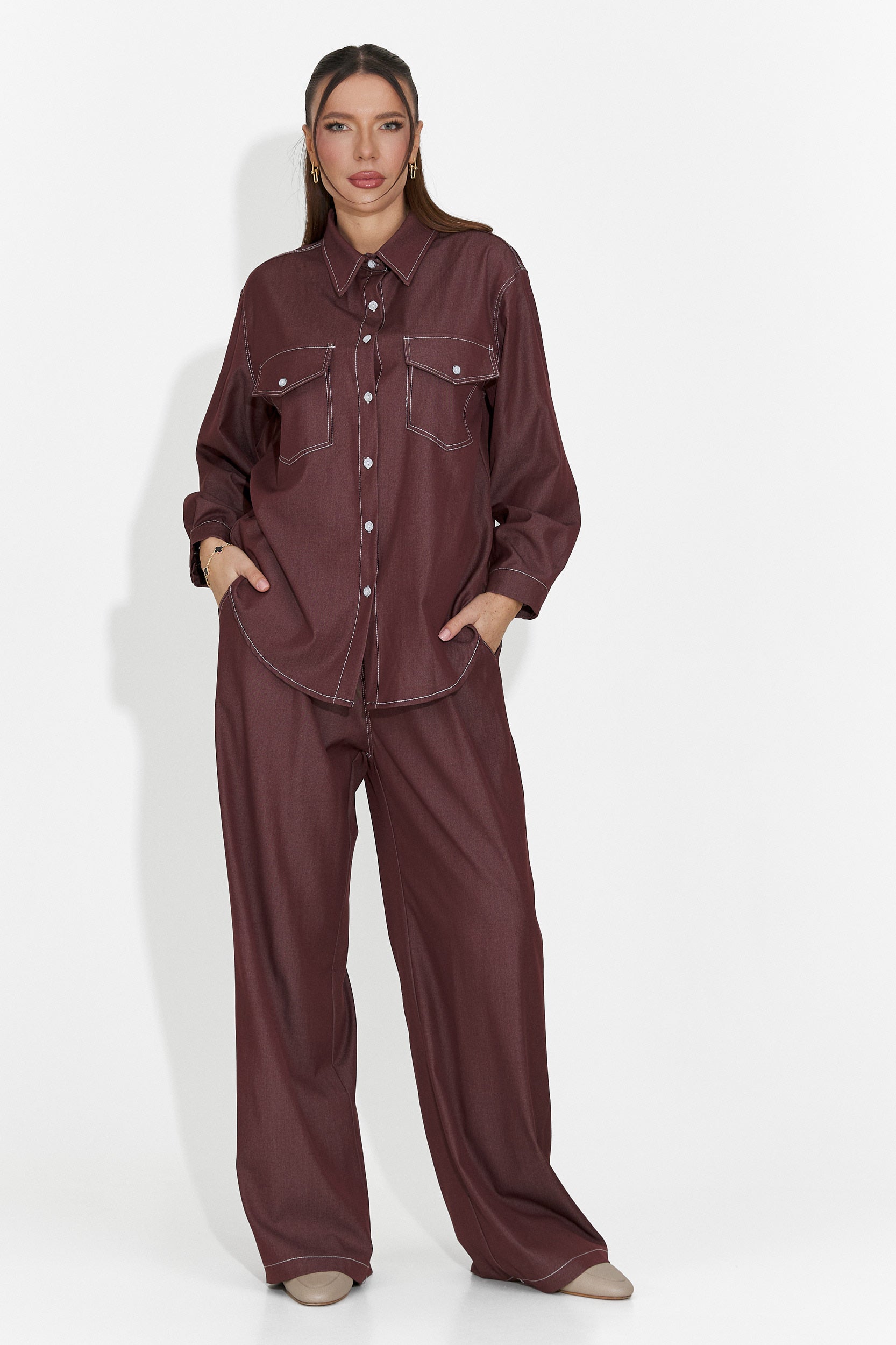 Дамски комплект ежедневен бордо Zunaira Bogas