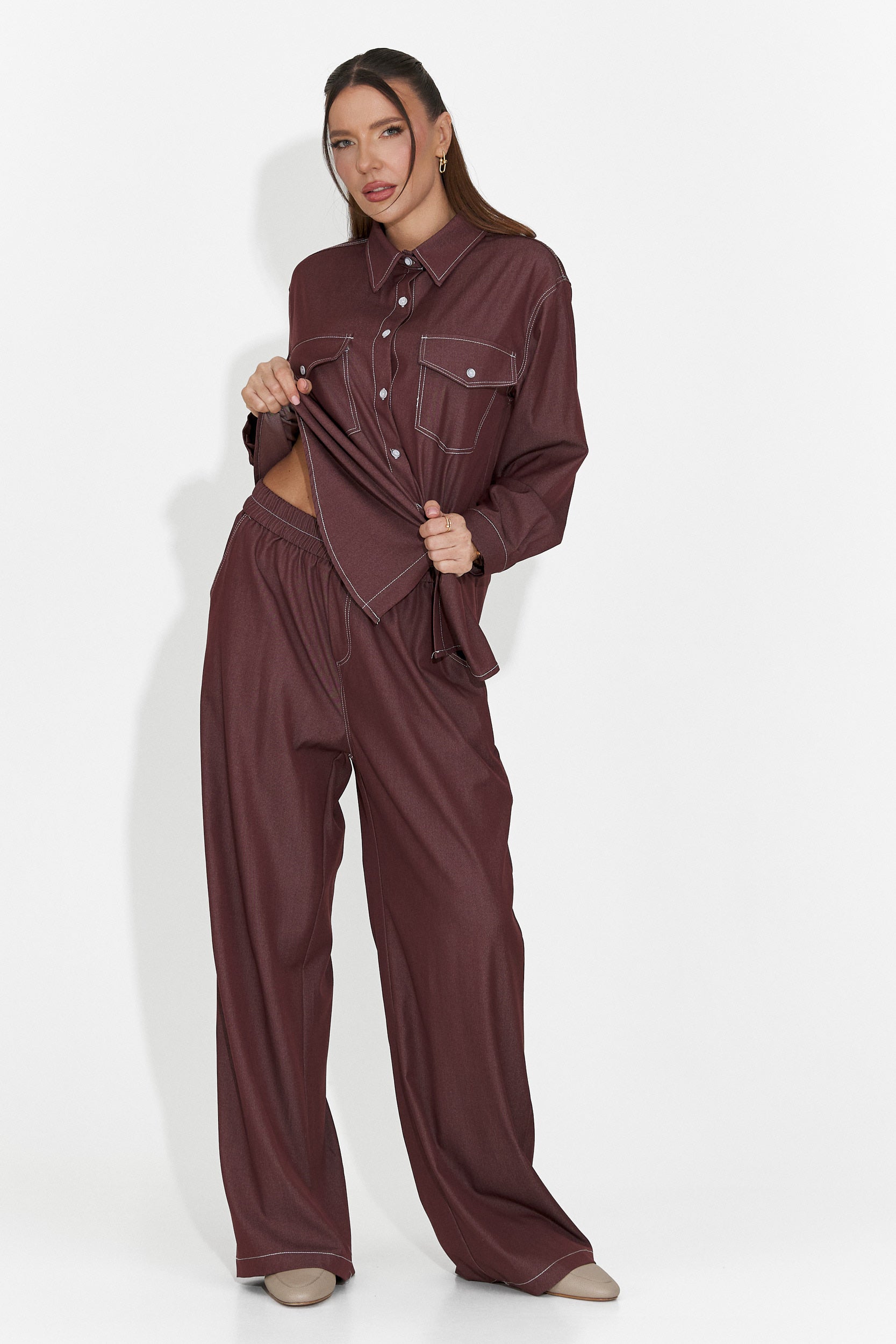 Дамски комплект ежедневен бордо Zunaira Bogas