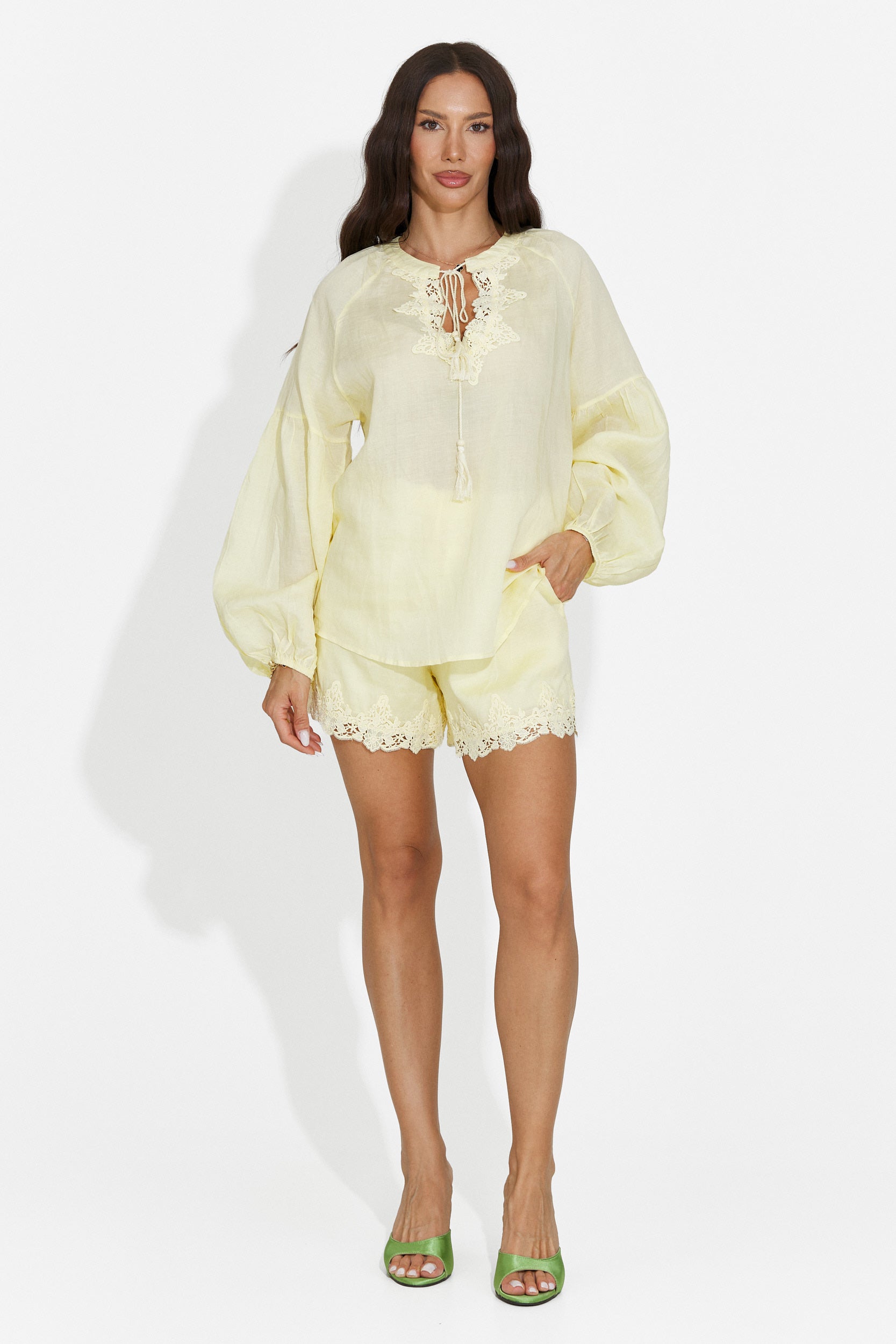 Дамски casual комплект жълт Merliana Bogas