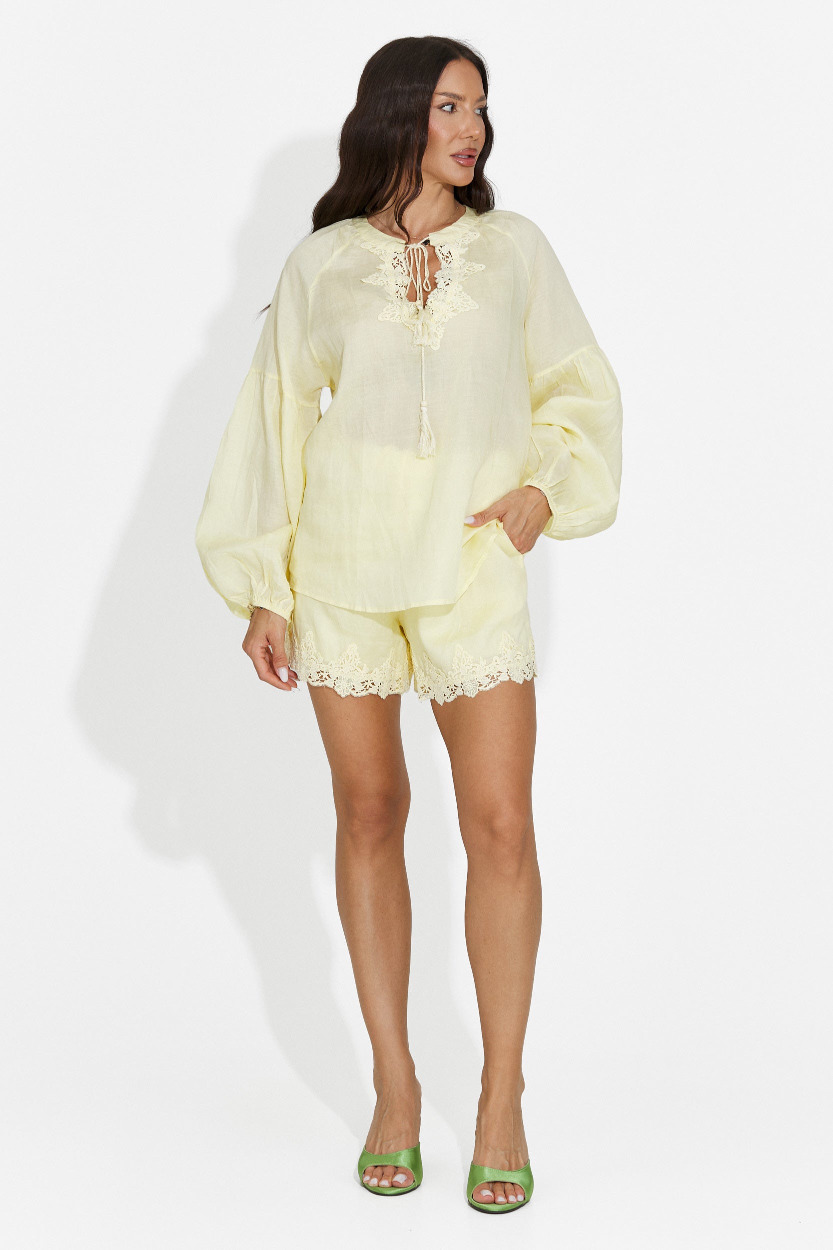 Дамски casual комплект жълт Merliana Bogas
