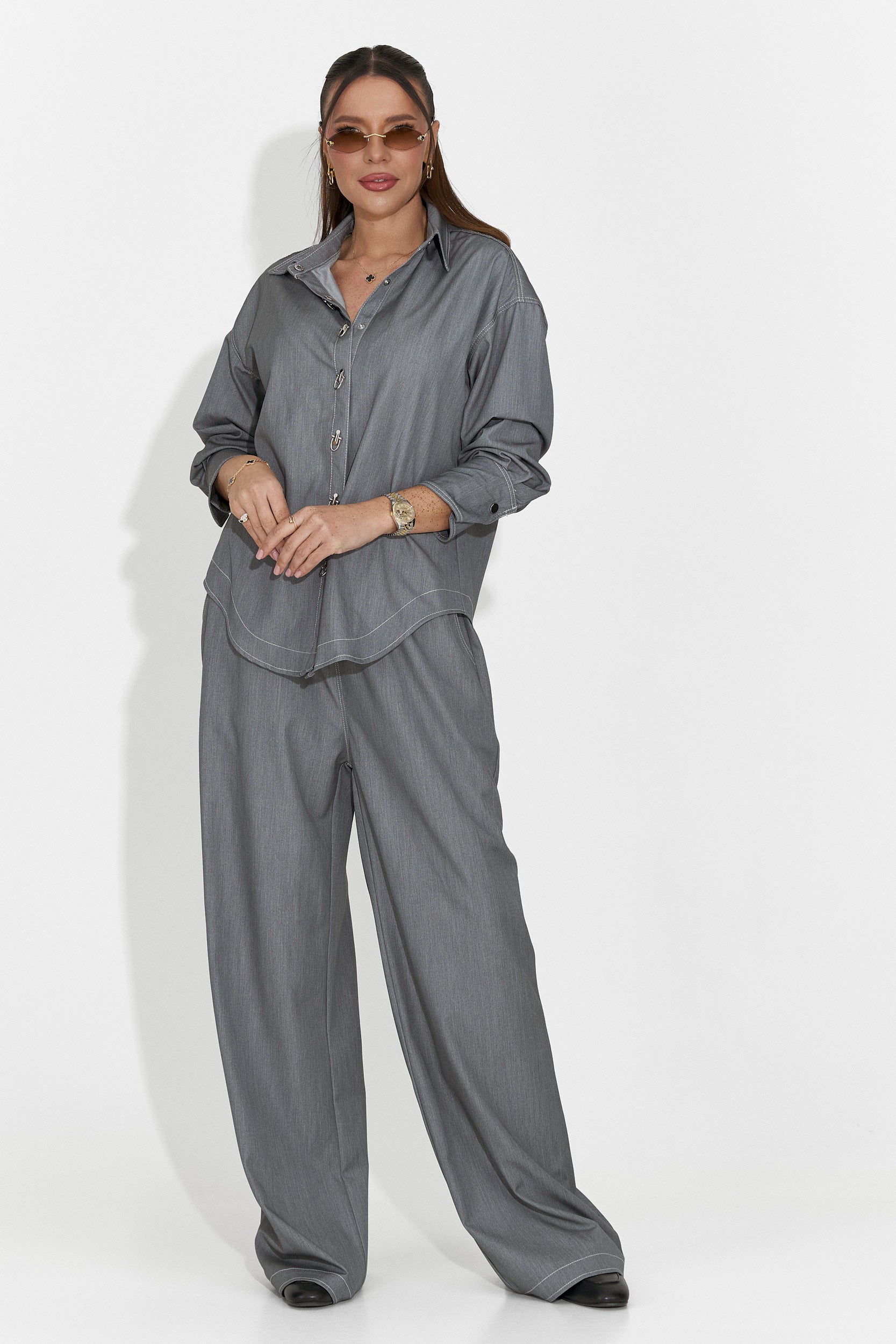 Дамски ежедневен комплект в сиво Elisio Bogas