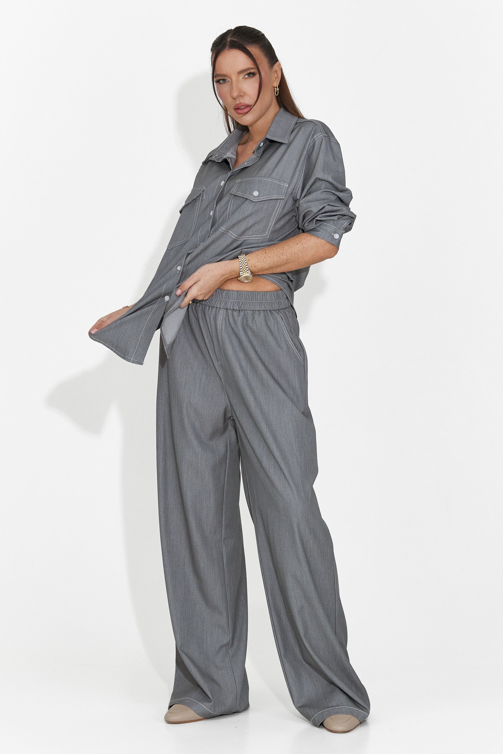 Сив дамски ежедневен комплект Zunaira Bogas