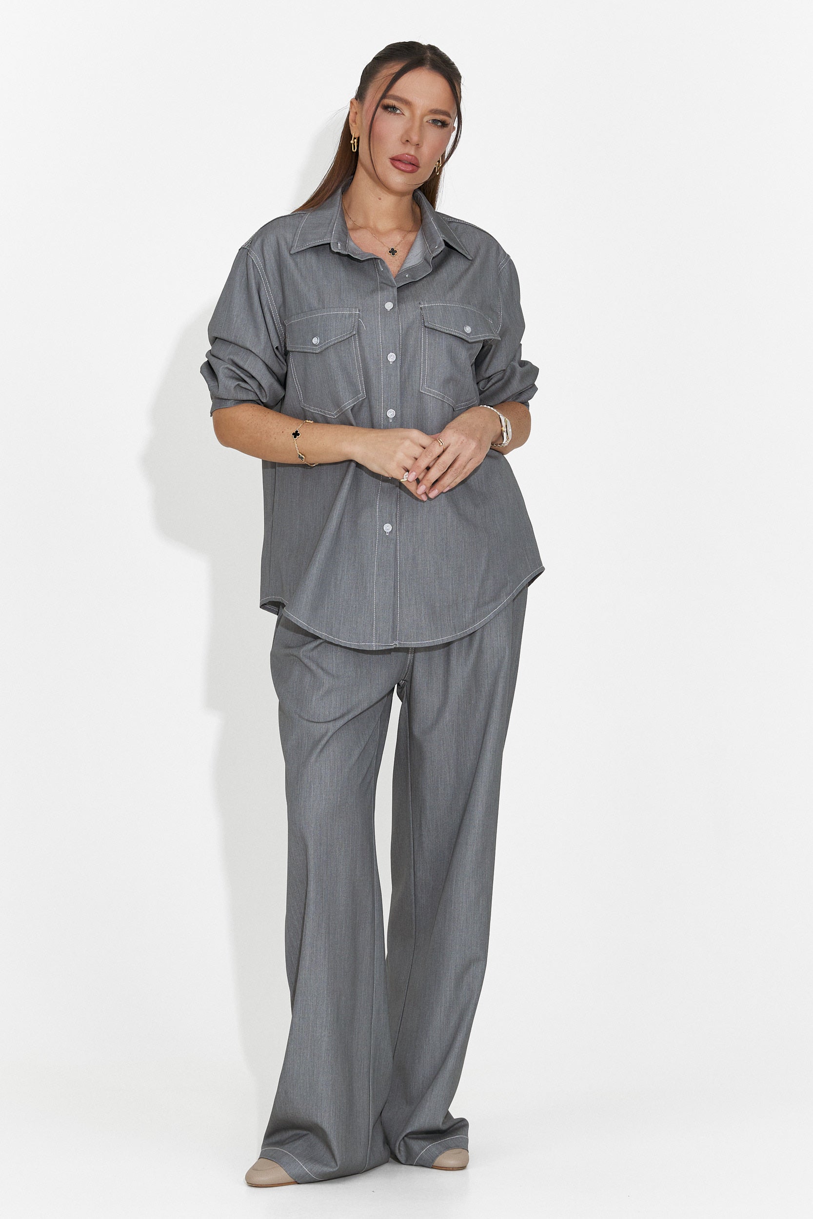 Сив дамски ежедневен комплект Zunaira Bogas