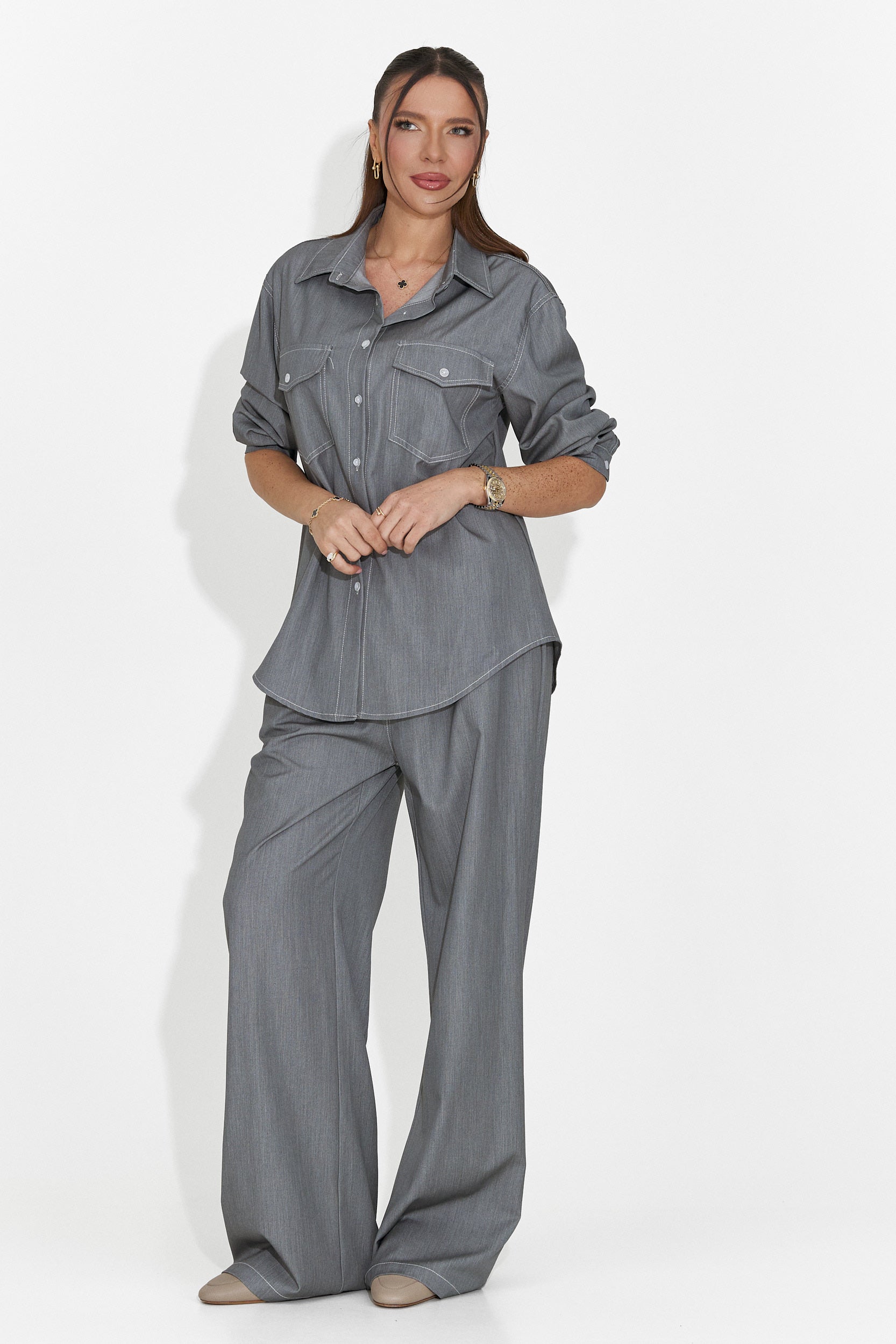 Сив дамски ежедневен комплект Zunaira Bogas