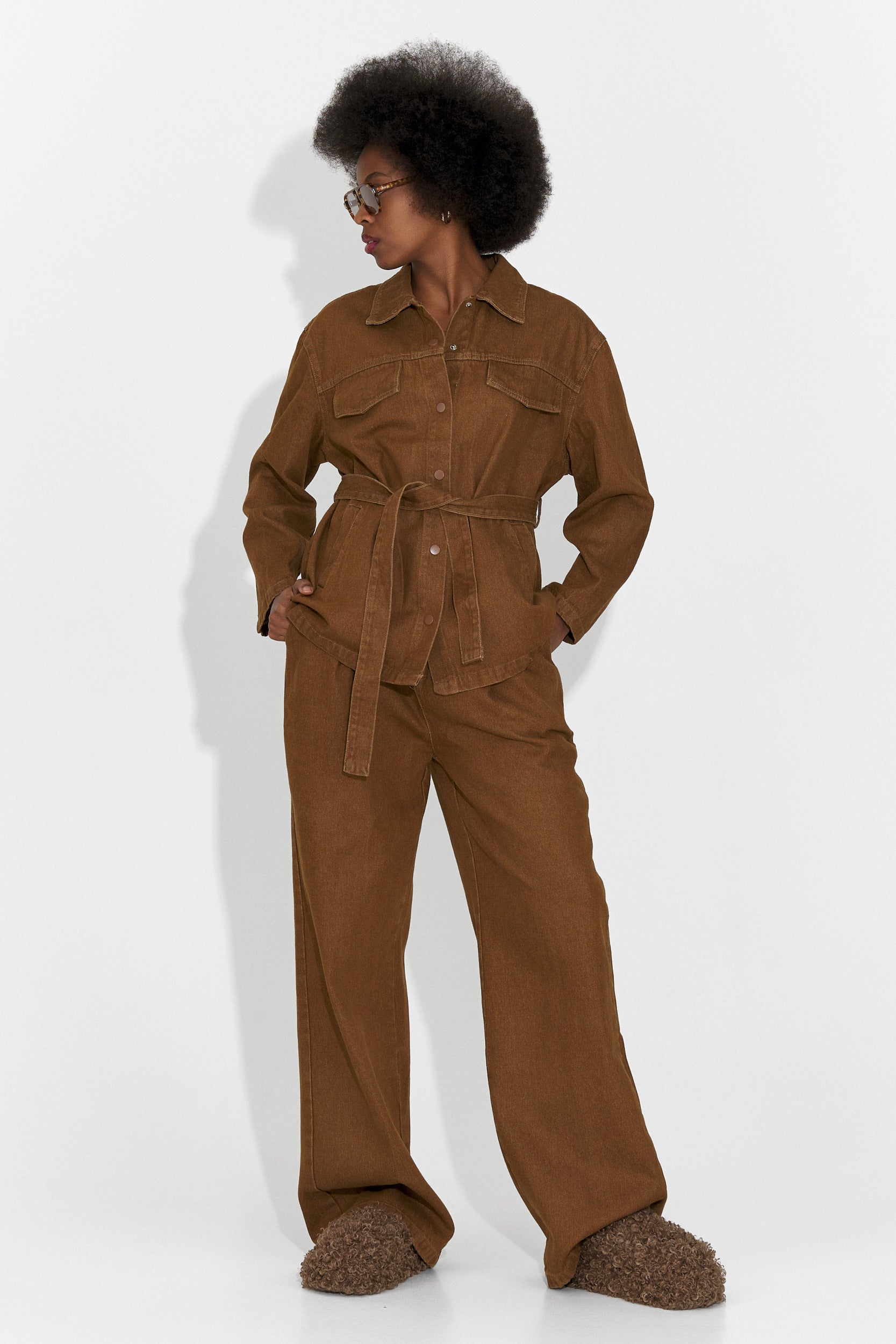 Дамски ежедневен комплект кафяв Isabele Bogas