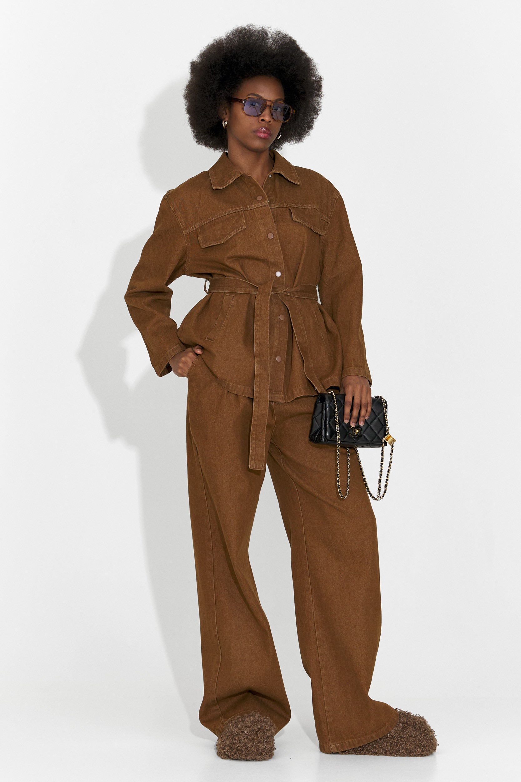 Дамски ежедневен комплект кафяв Isabele Bogas