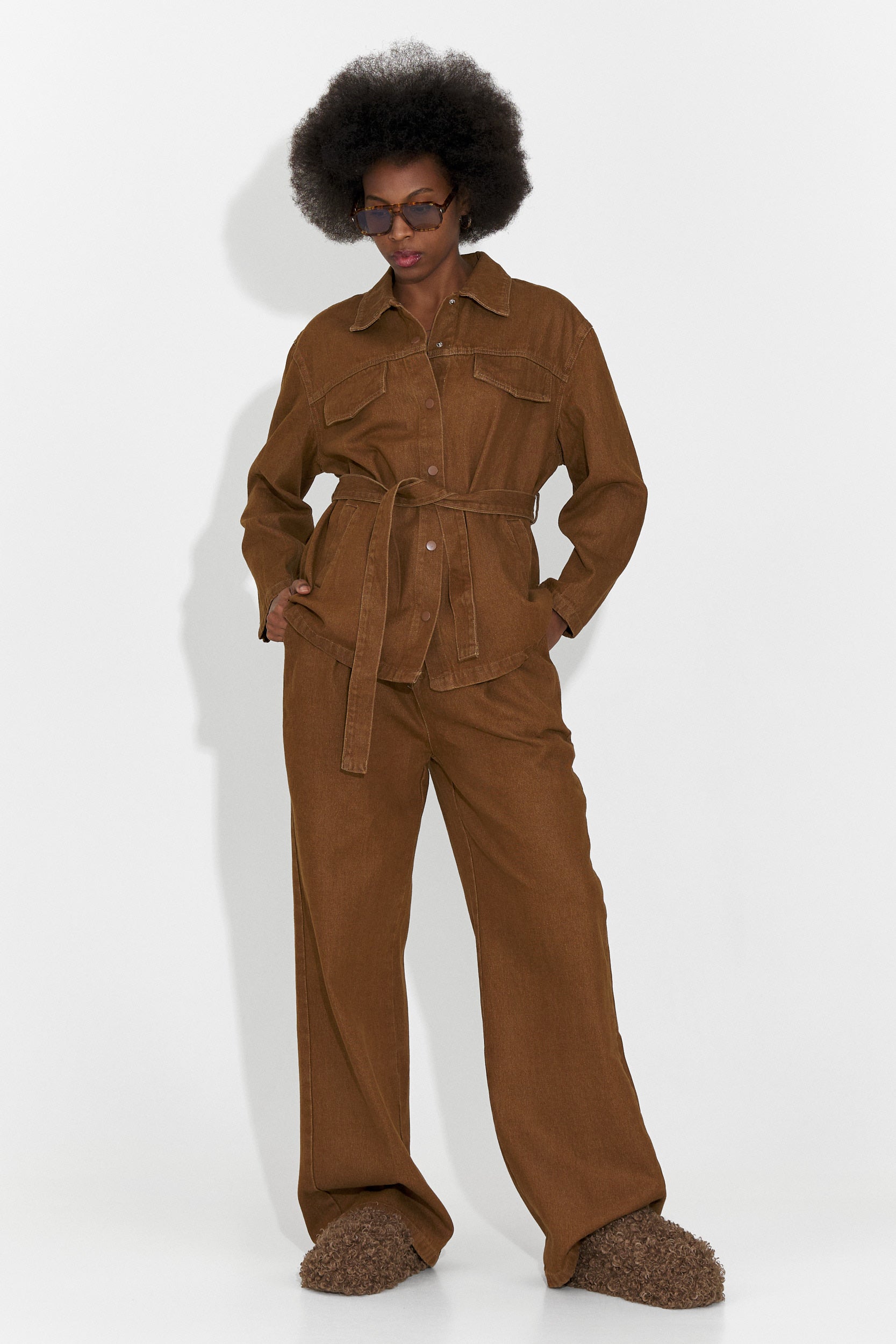 Дамски ежедневен комплект кафяв Isabele Bogas