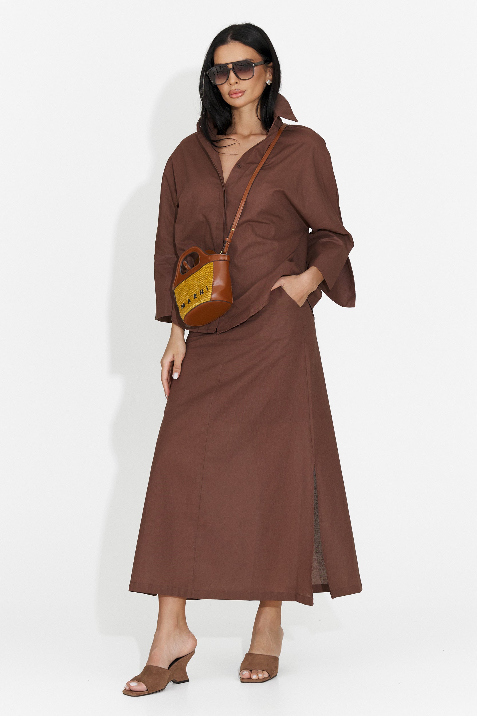 Дамски комплект от Demarisa Bogas с кафява пола