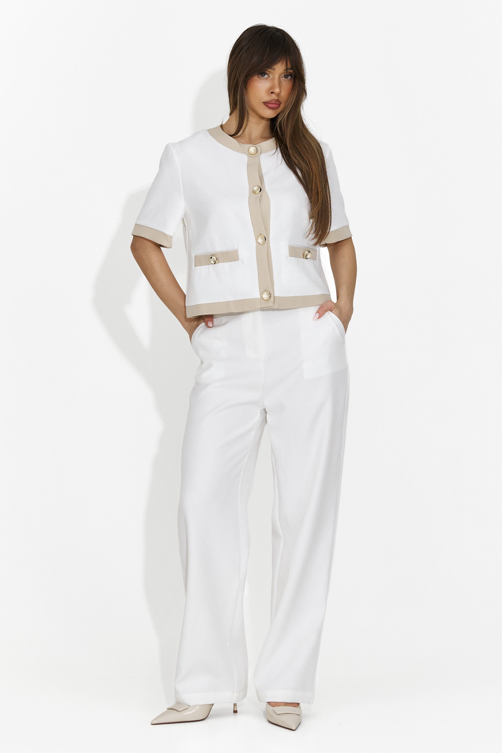 Елегантен дамски комплект в бяло Alecsia Bogas