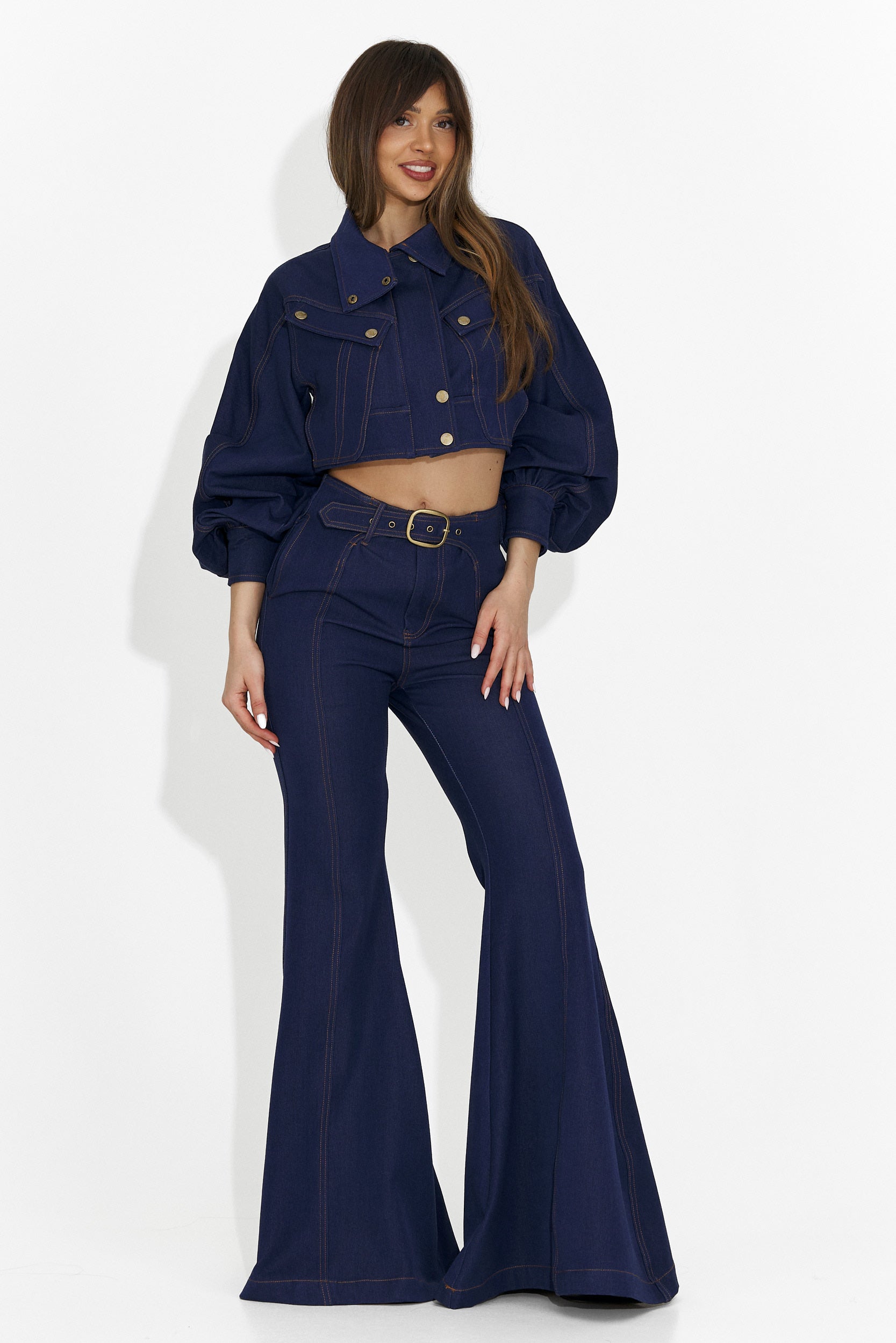 Дамски комплект панталони + яке синьо Kimala Bogas