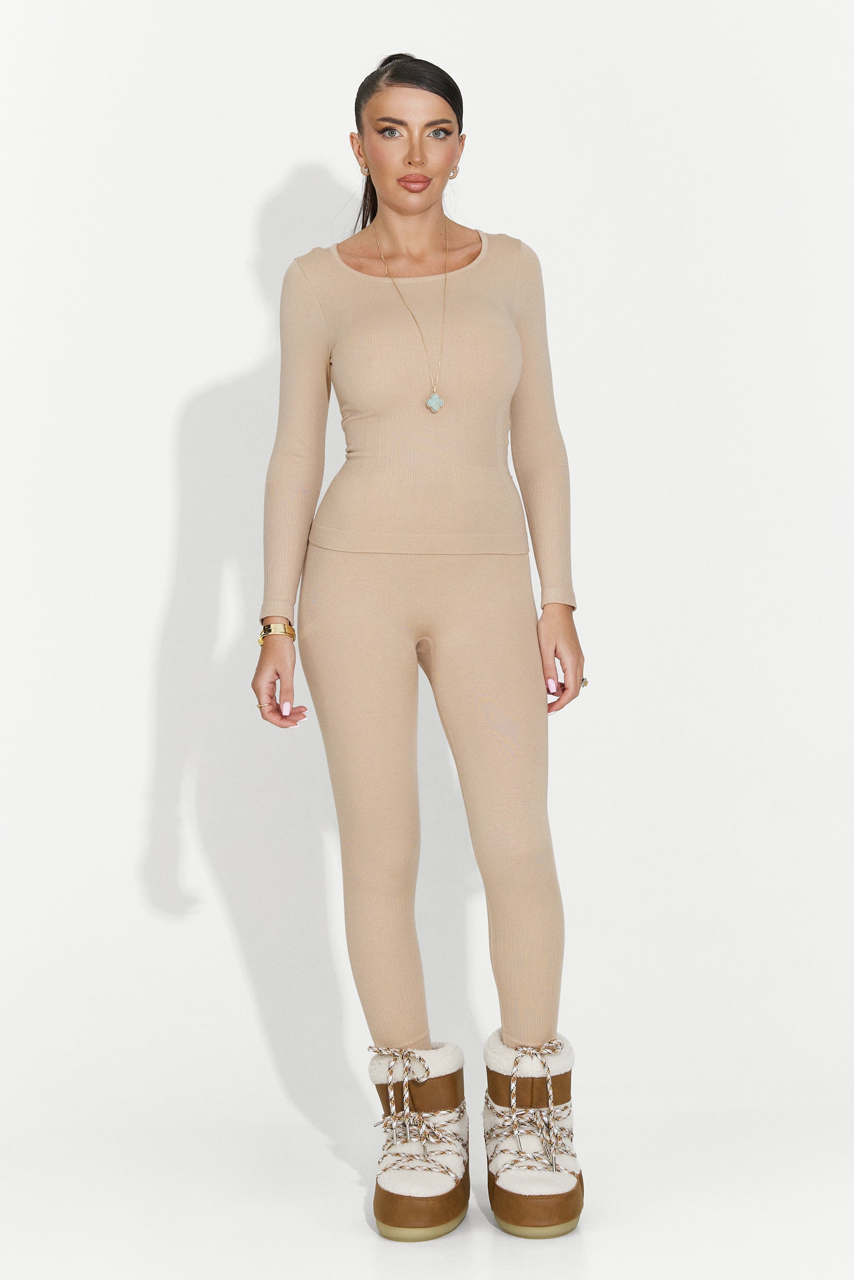 Комплект дамско бельо бежово Dominia Bogas