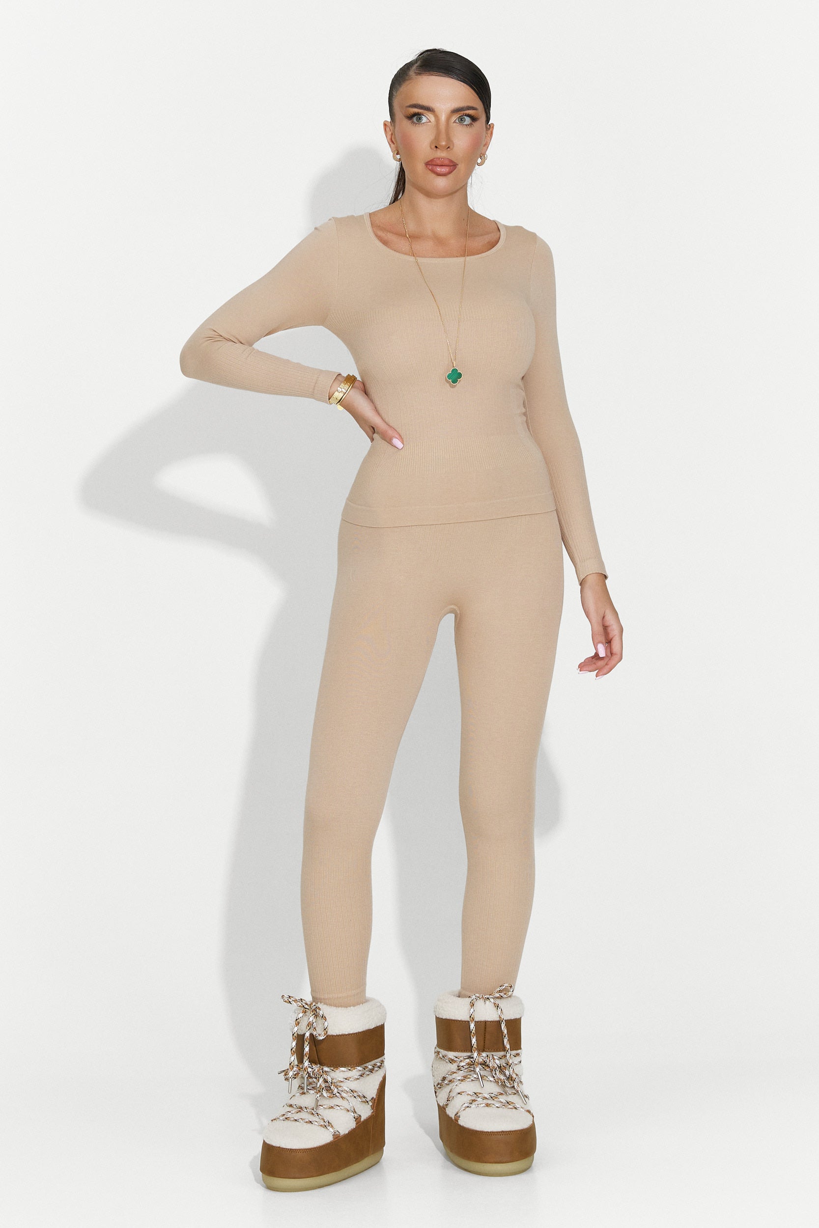 Комплект дамско бельо бежово Dominia Bogas