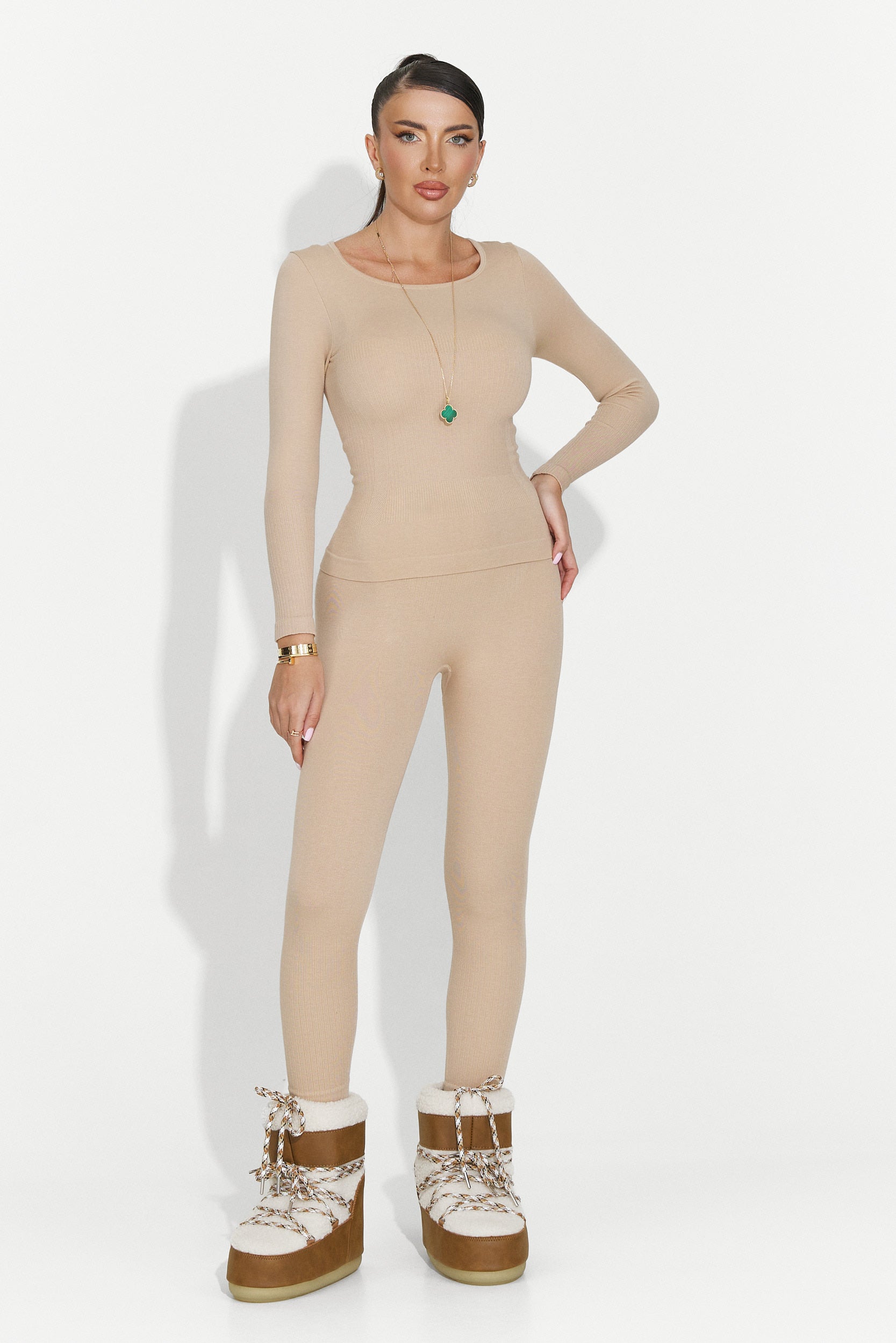 Комплект дамско бельо бежово Dominia Bogas