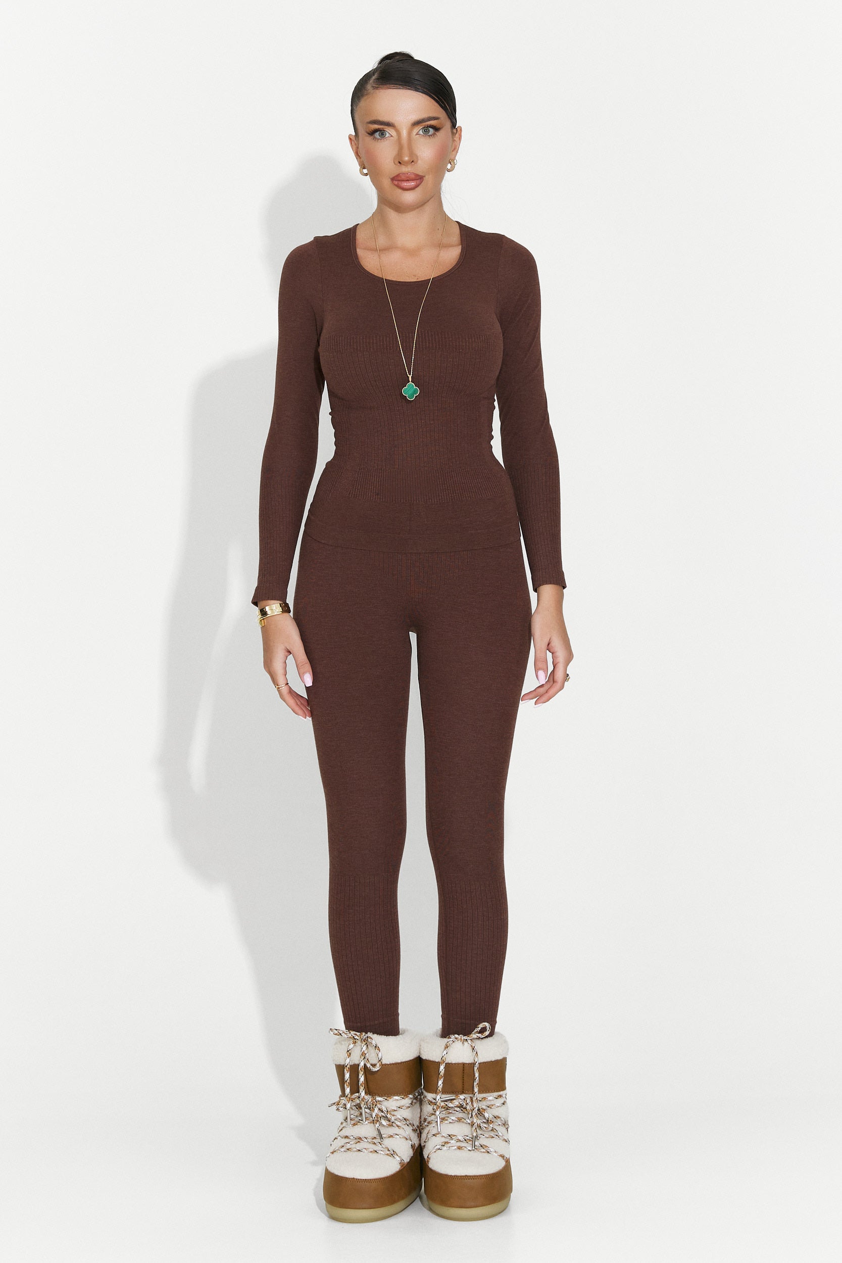 Дамски комплект бельо кафяво Dominia Bogas