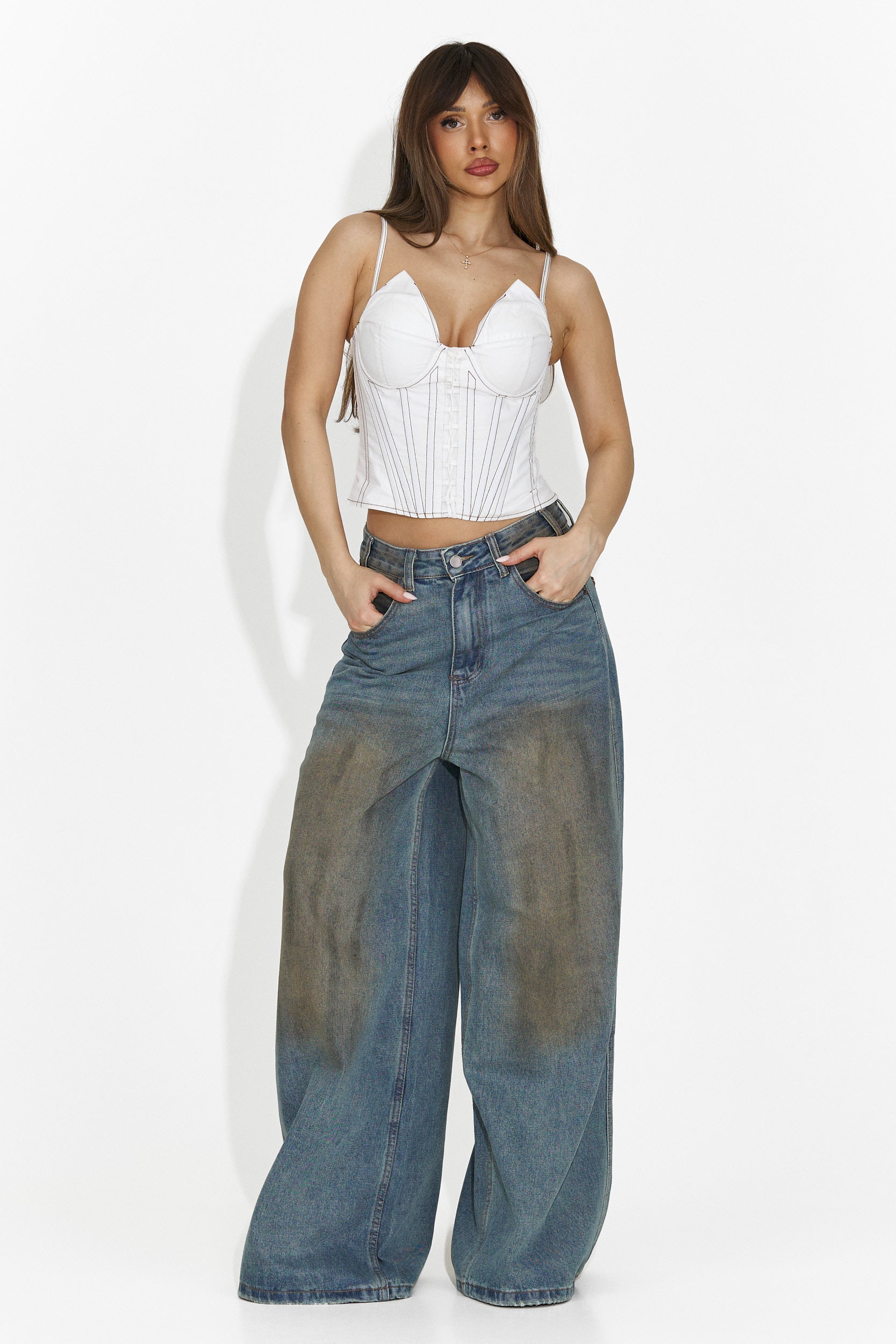 Елегантен бял корсет Karisa Bogas за жени