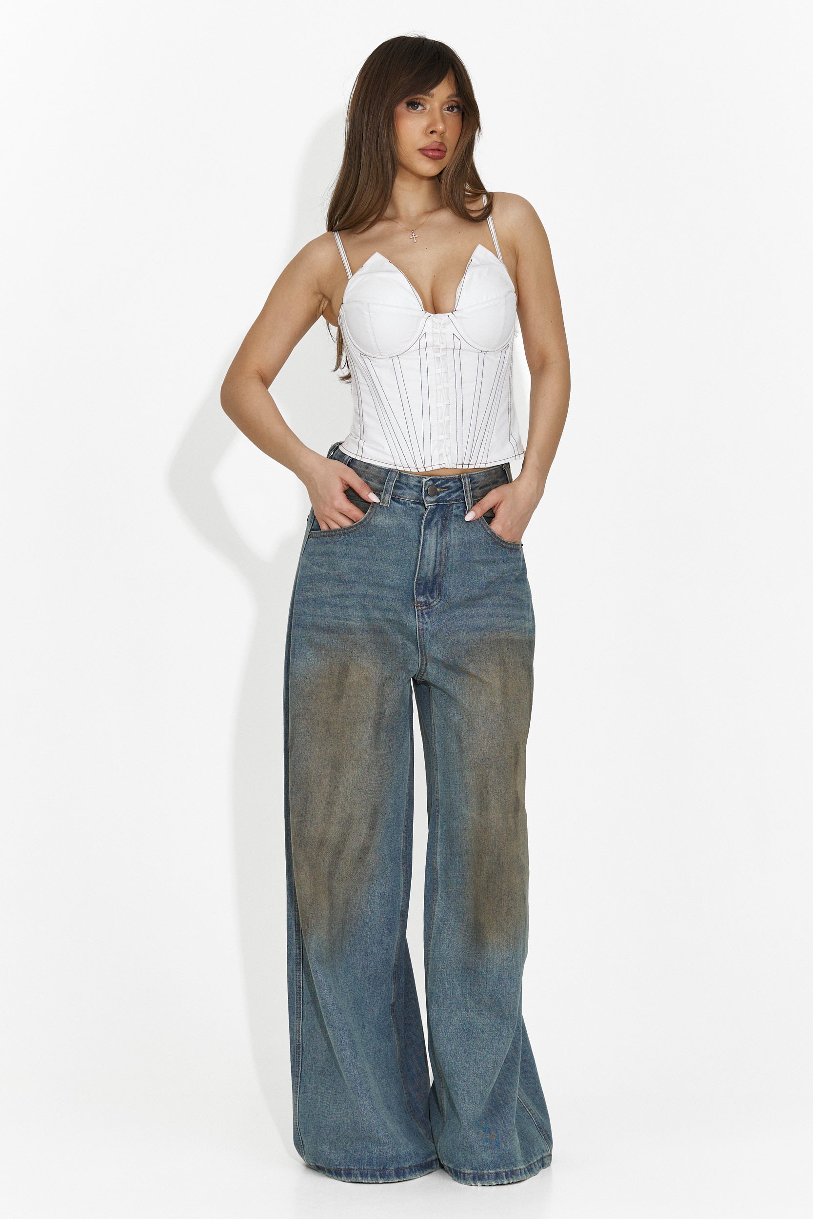 Елегантен бял корсет Karisa Bogas за жени