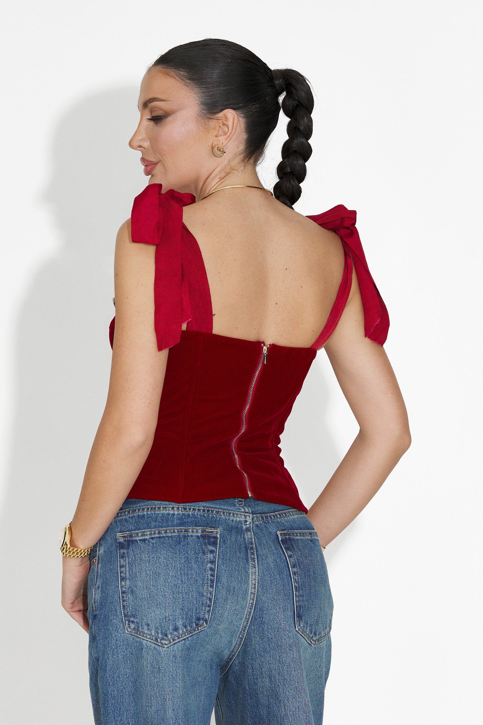 Елегантен червен корсет Dianela Bogas