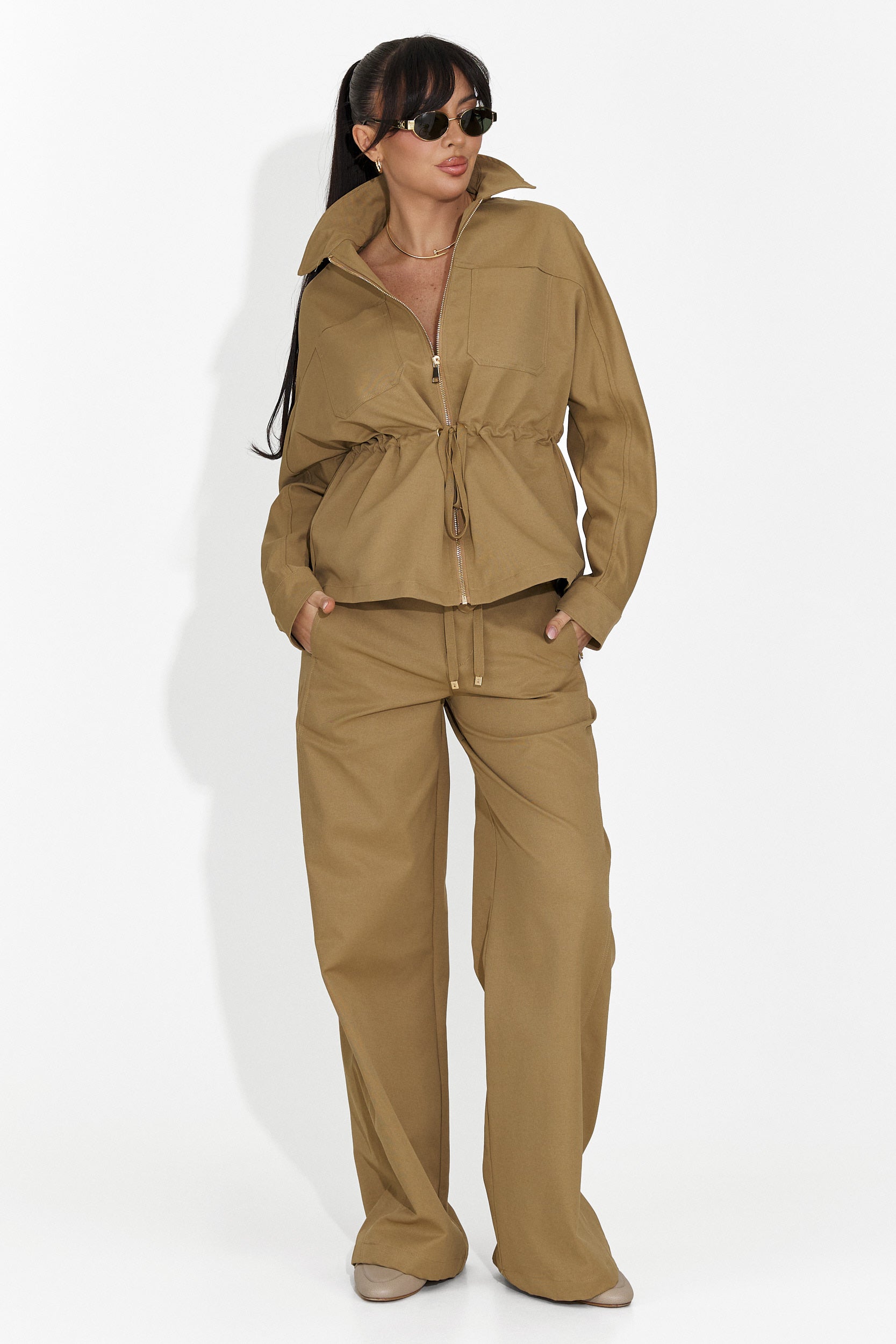 Елегантен дамски костюм в кафяво Elenya Bogas