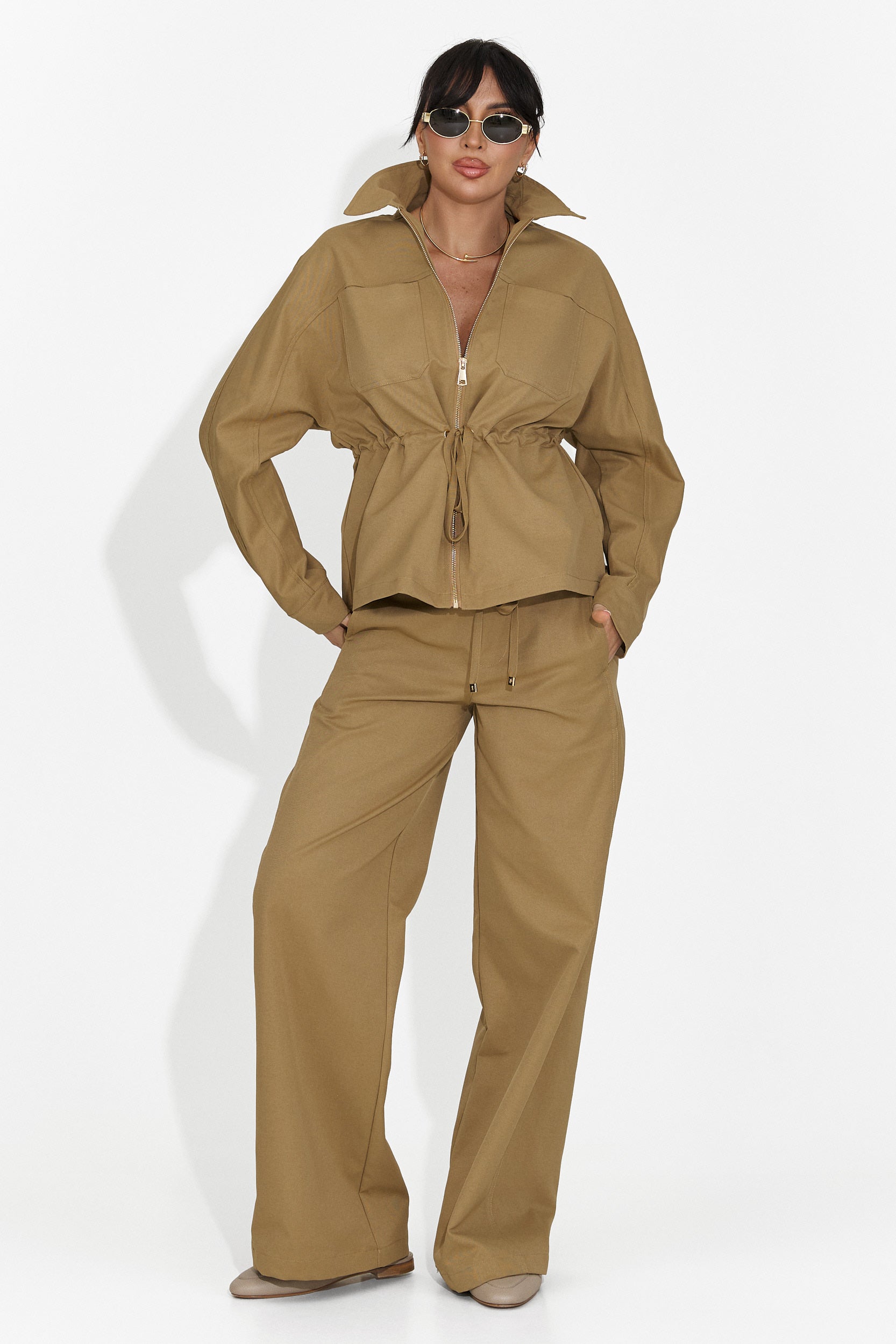 Елегантен дамски костюм в кафяво Elenya Bogas