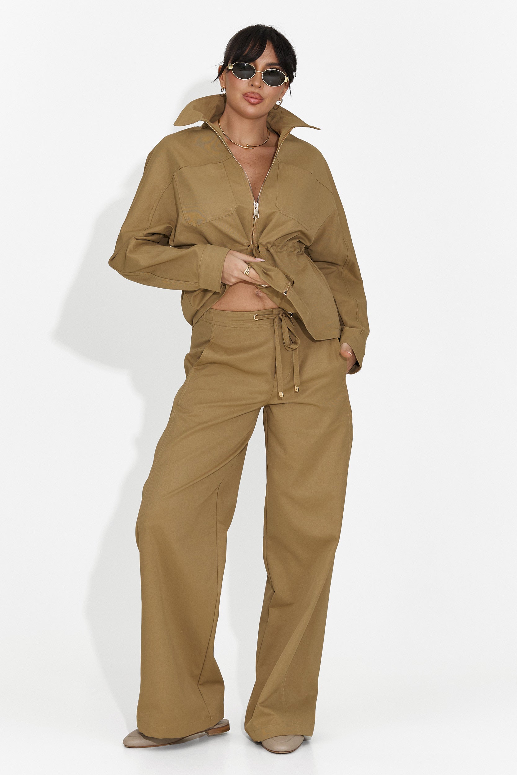 Елегантен дамски костюм в кафяво Elenya Bogas