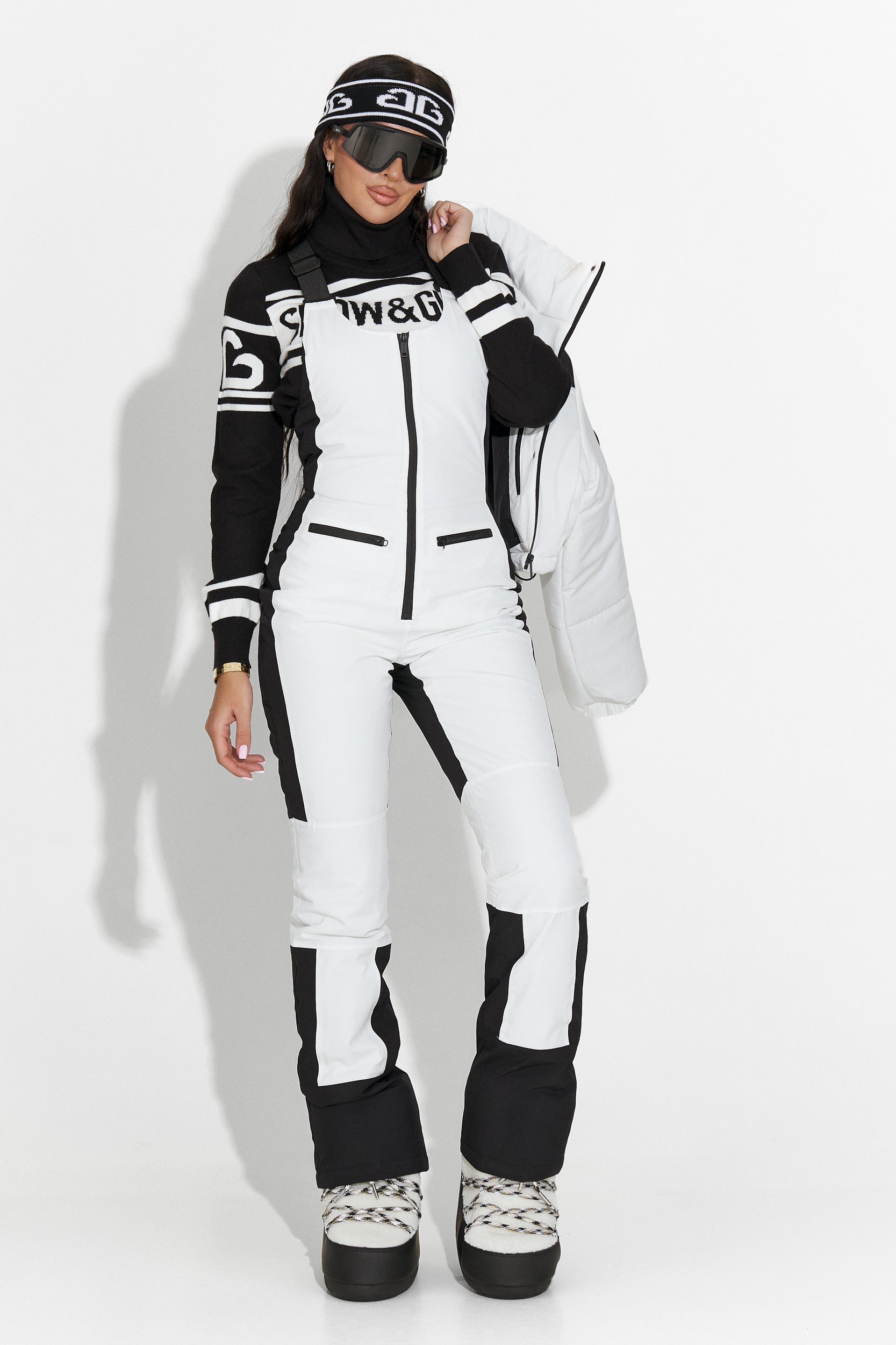 Бял ежедневен ски костюм Camelay Bogas