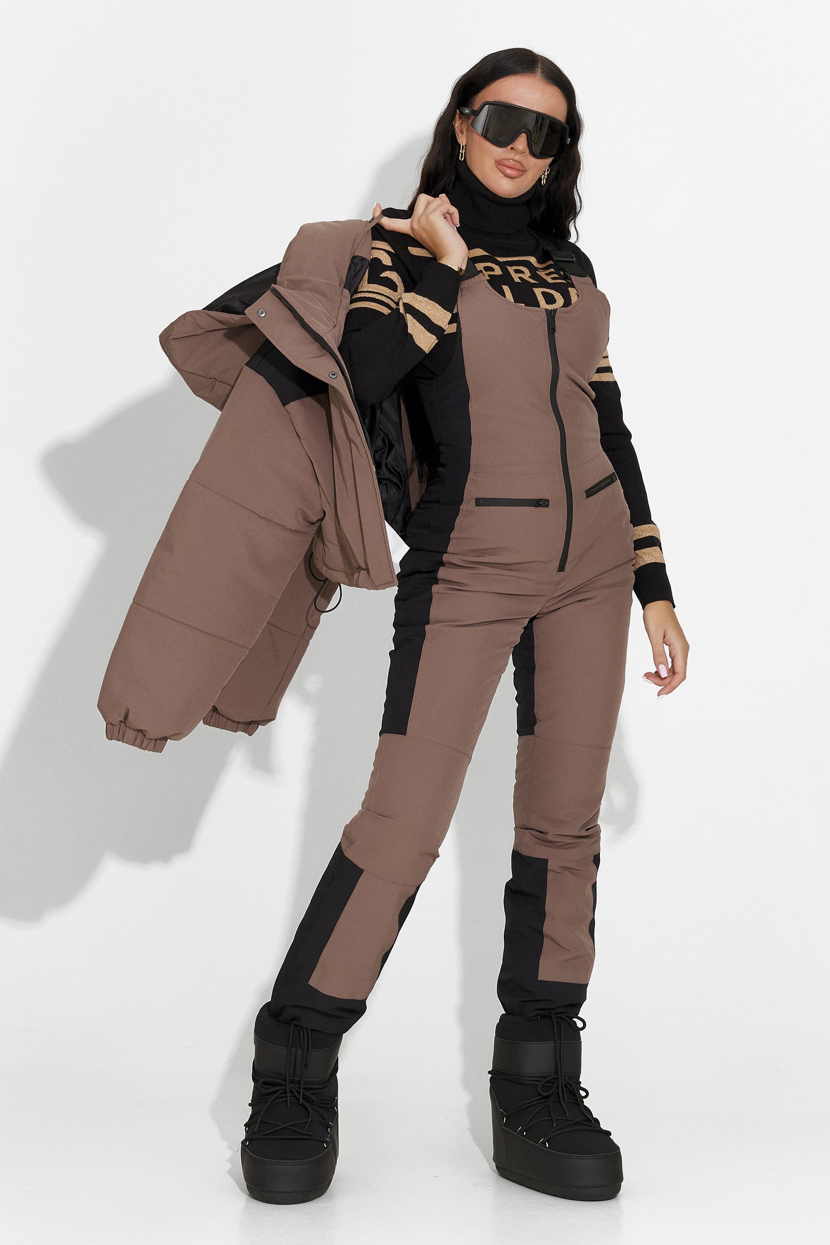 Кафяв ежедневен ски костюм Camelay Bogas