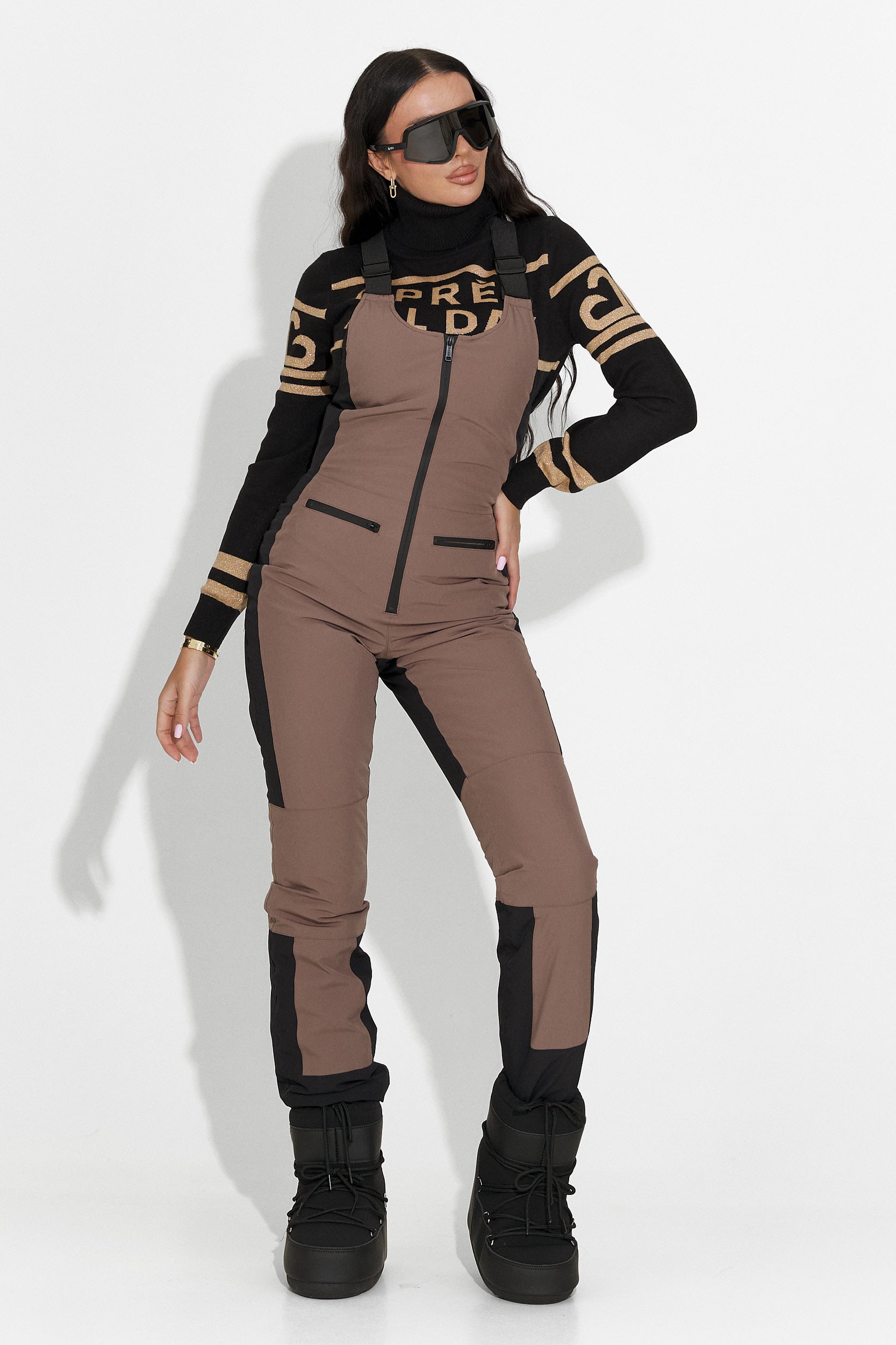 Спортен кафяв скиорски костюм Camelay Bogas