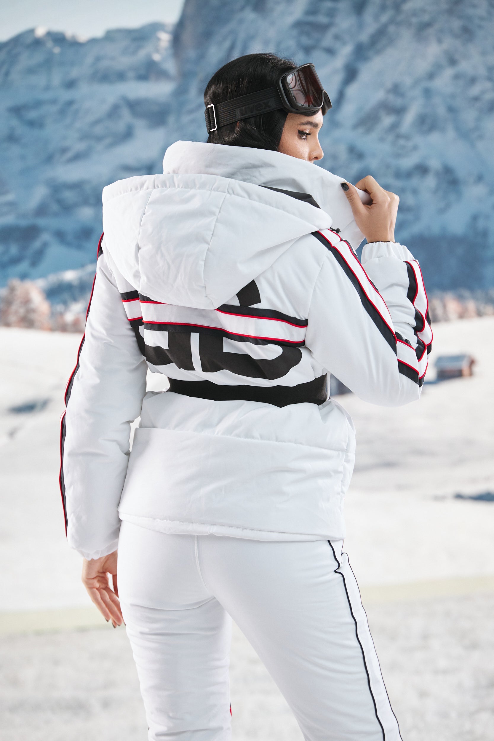 Бял дамски ски екип Zapys Bogas