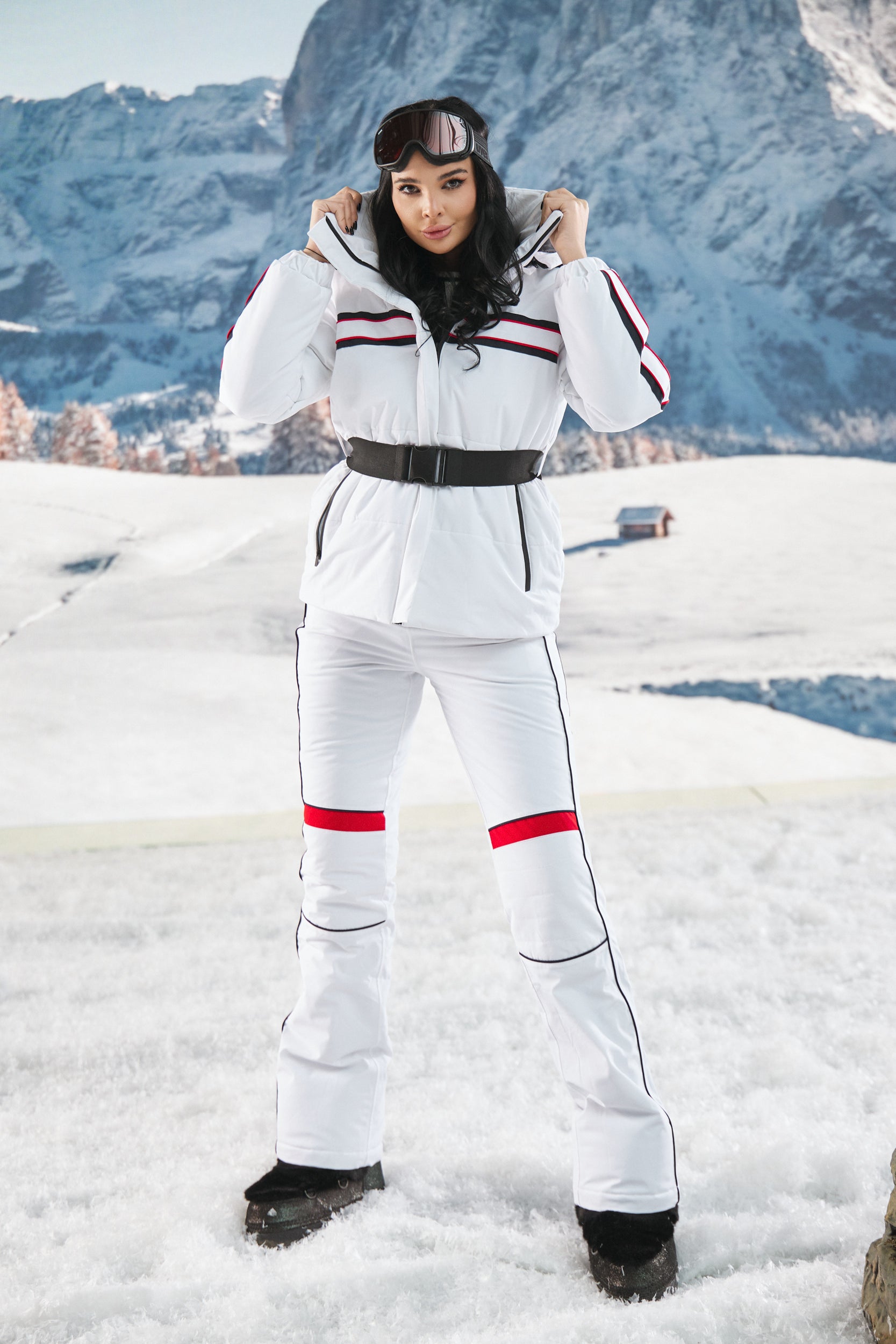 Бял дамски ски екип Zapys Bogas