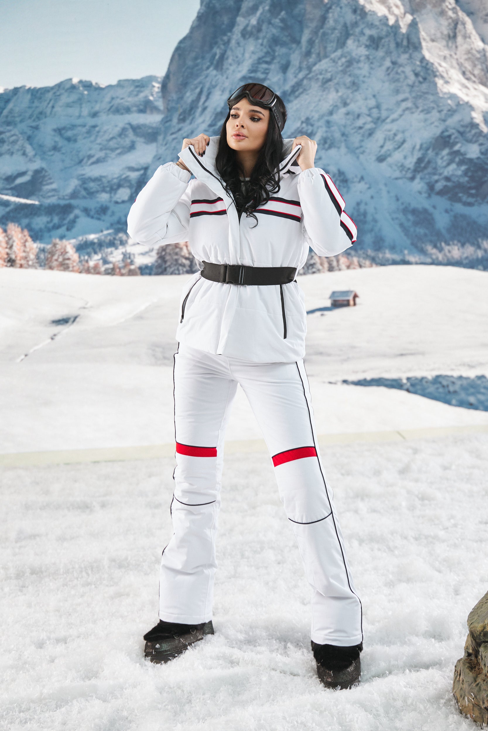 Бял дамски ски екип Zapys Bogas