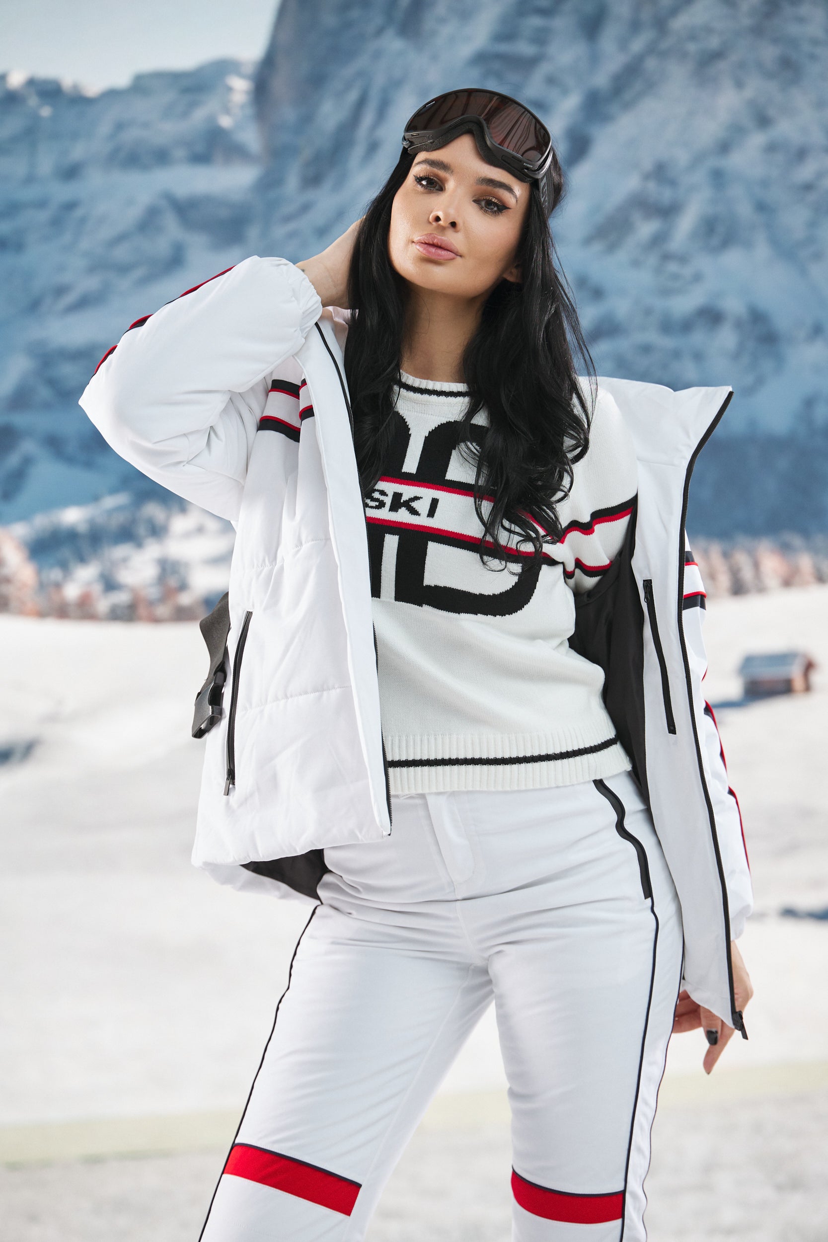 Бял дамски ски екип Zapys Bogas