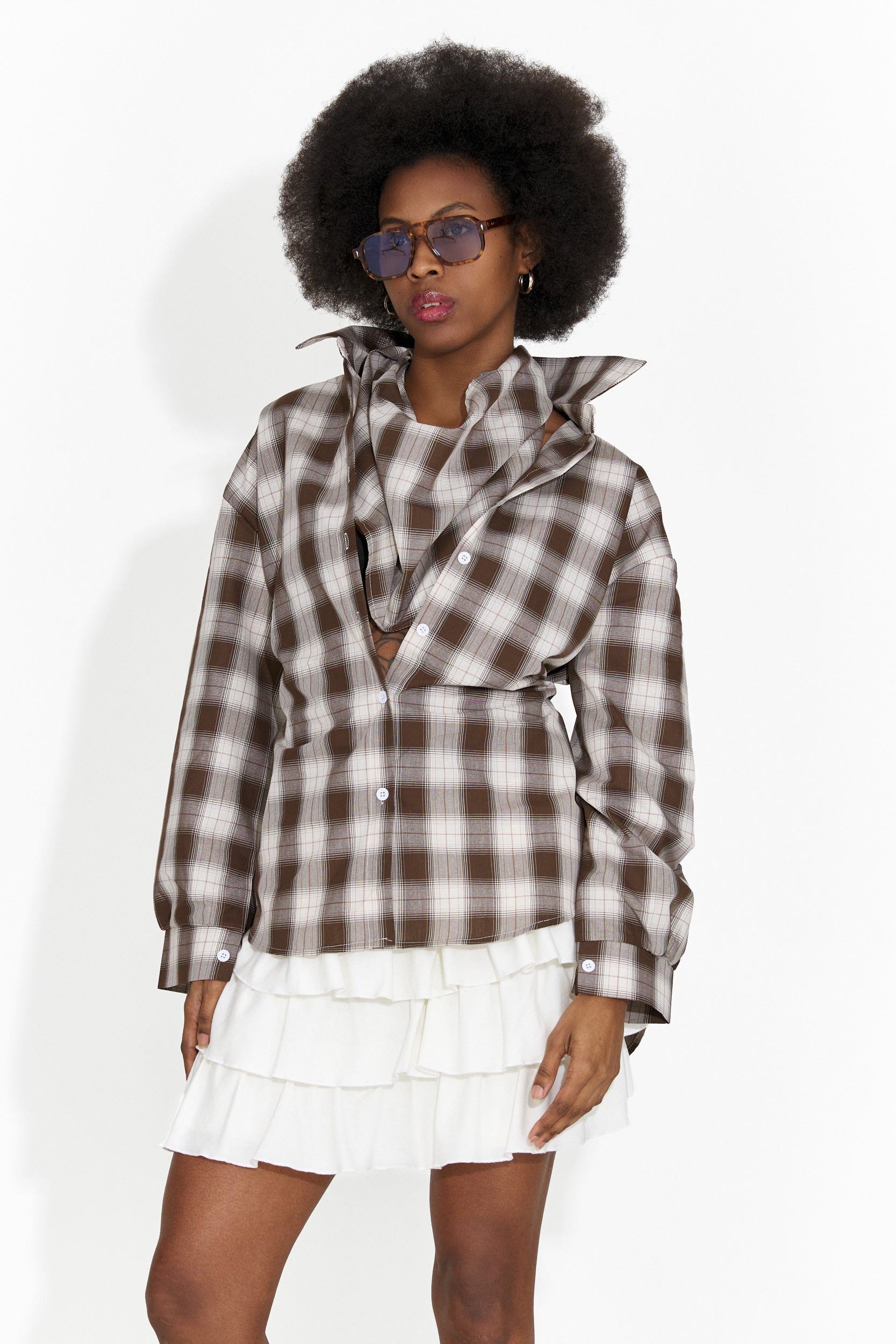 Бяла ежедневна дамска пола Nathaly Bogas