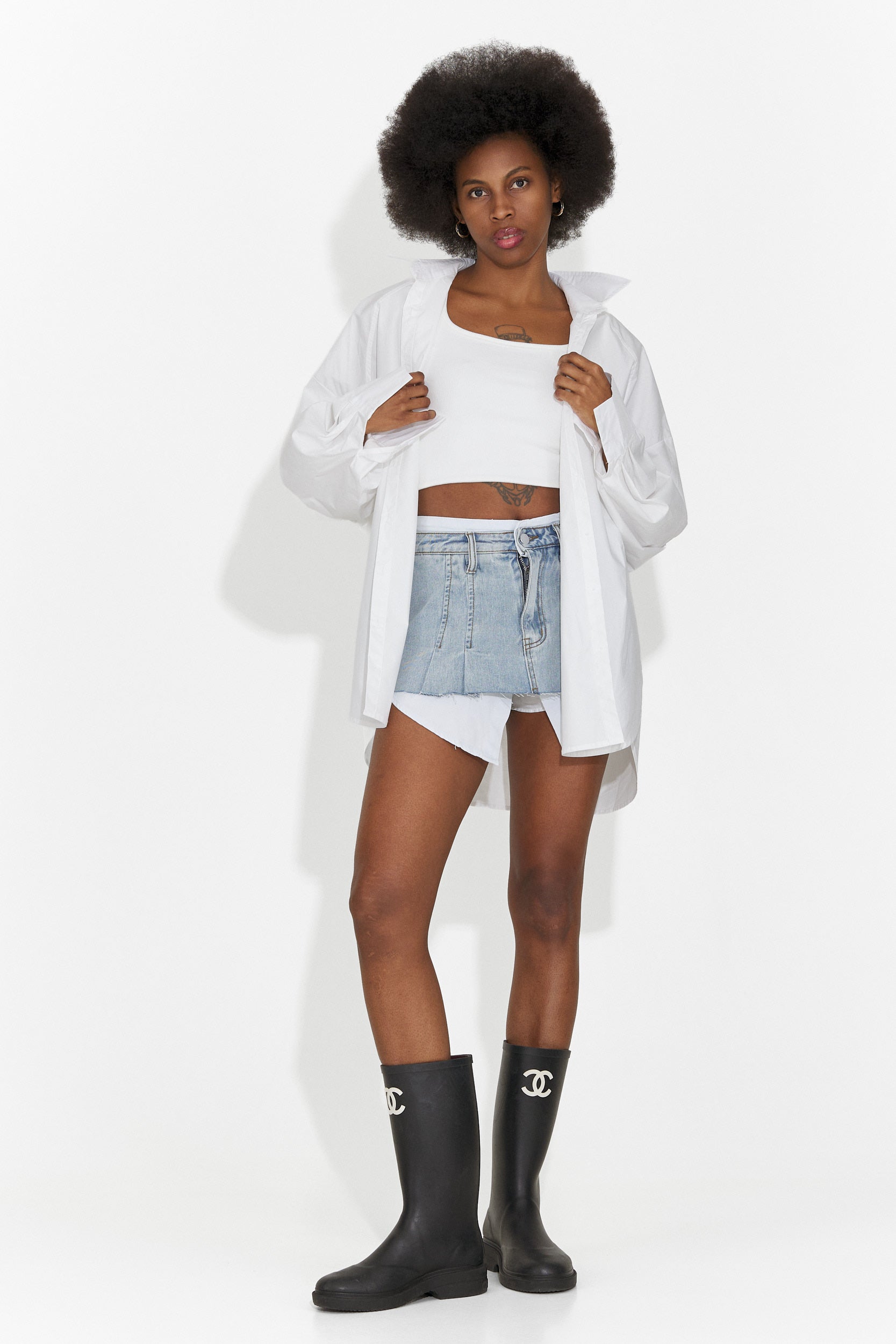 Дамска ежедневна пола светлосиня Iustina Bogas