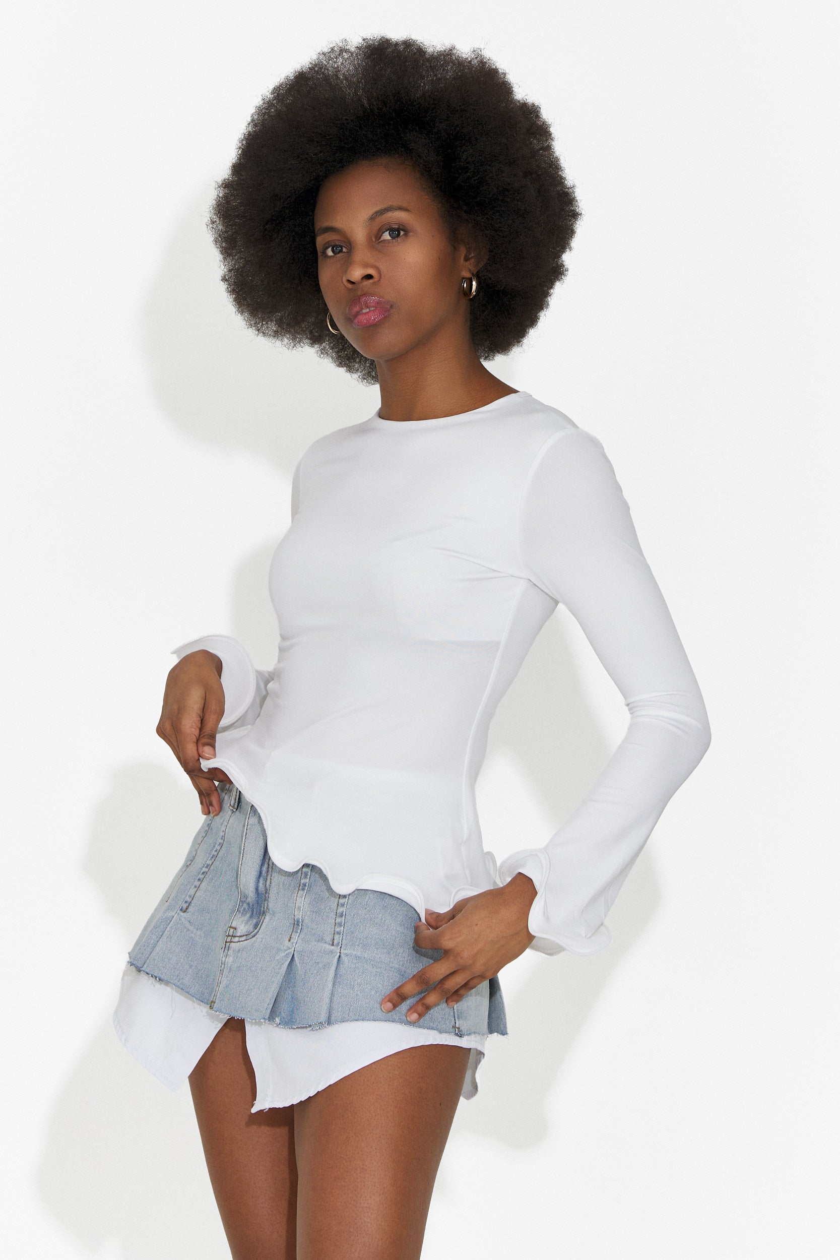 Дамска ежедневна пола светлосиня Iustina Bogas