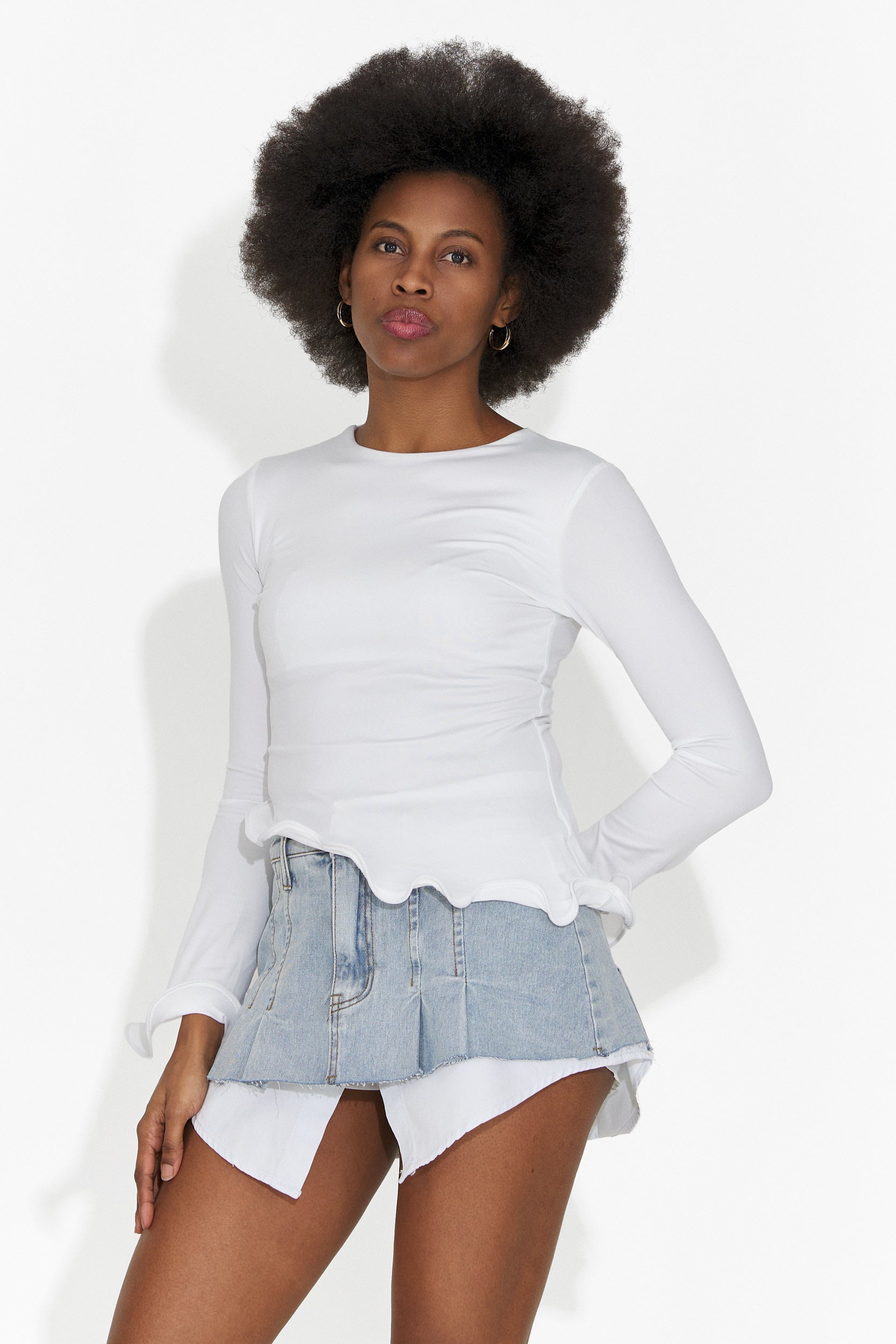 Дамска ежедневна пола светлосиня Iustina Bogas