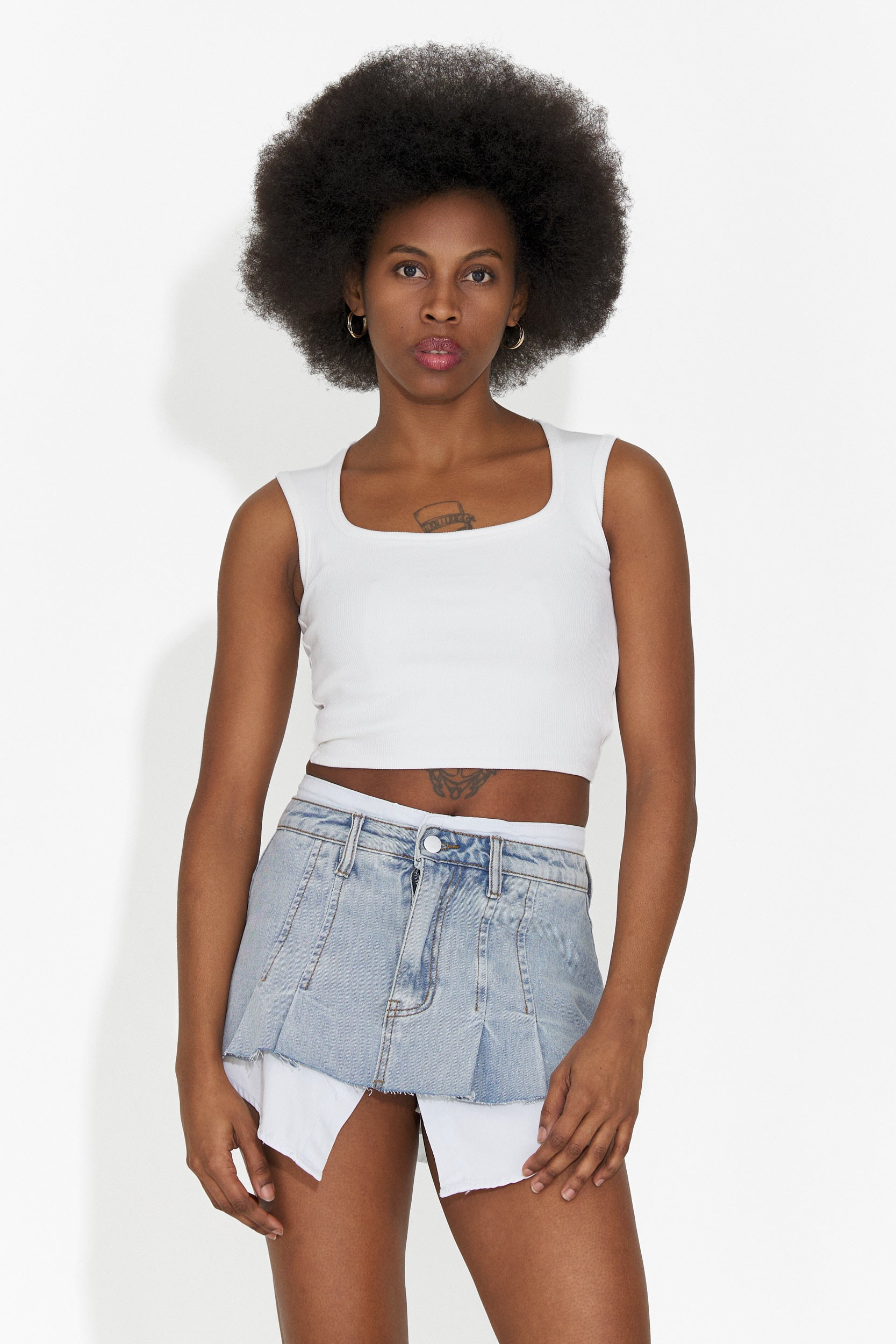 Дамска ежедневна пола светлосиня Iustina Bogas